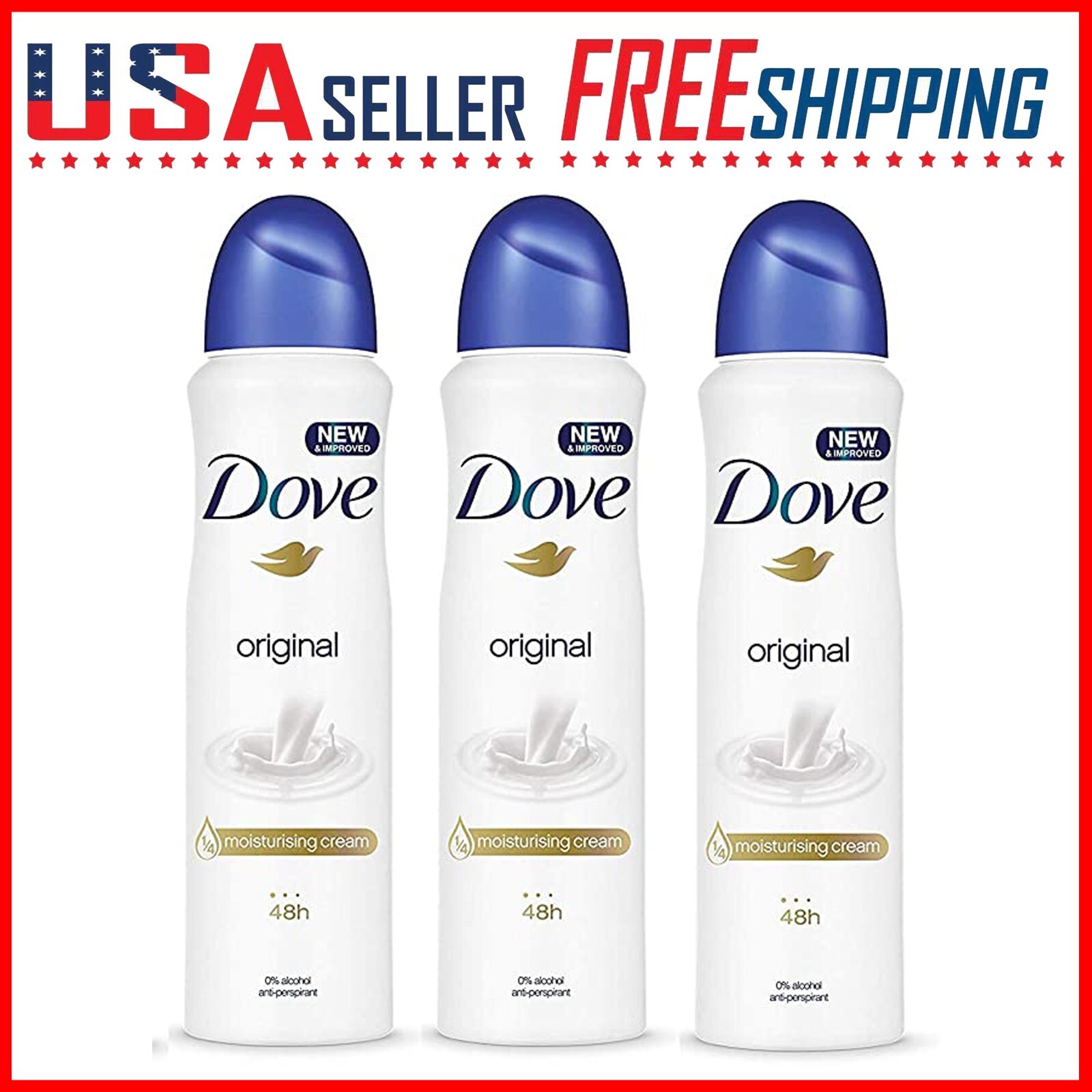 Dove Spray Original Anti-Perspirant Spray Deodorant 150ml (5.07oz) x 3 Pack