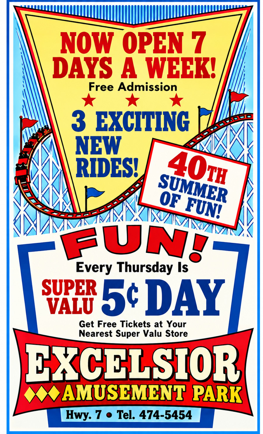 Vintage Excelsior Amusement Park Ad Magnet – Excelsior Minnesota