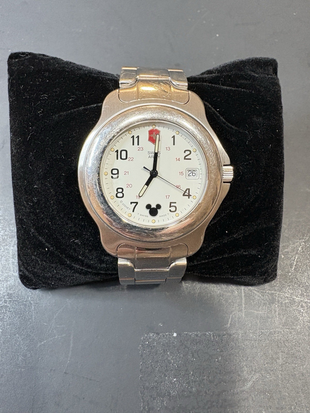 Vintage Victorinox Swiss Army Disney Mickey Mouse Officer Watch Quartz Working