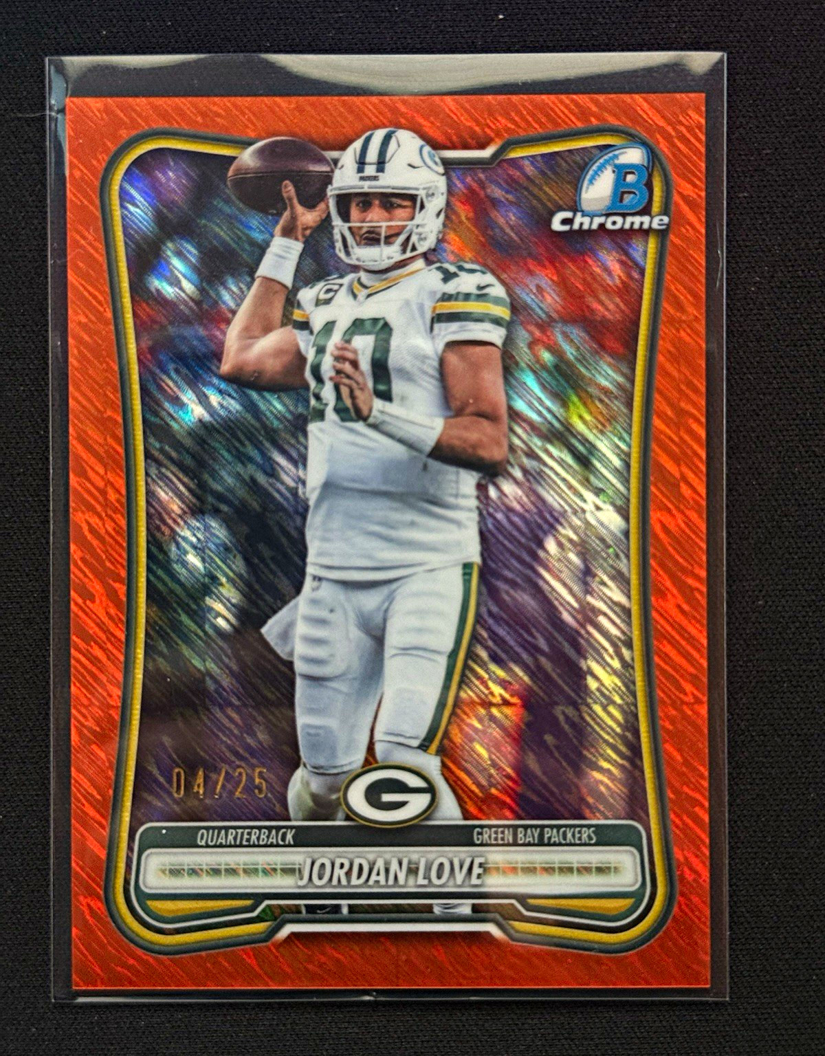 2026 Bowman Chrome Jordan Love Green Bay Packers BCV-37 Parallel #/25 2026 Bowman Chrome Jordan Love Green Bay Packers BCV-37 Parallel #/25