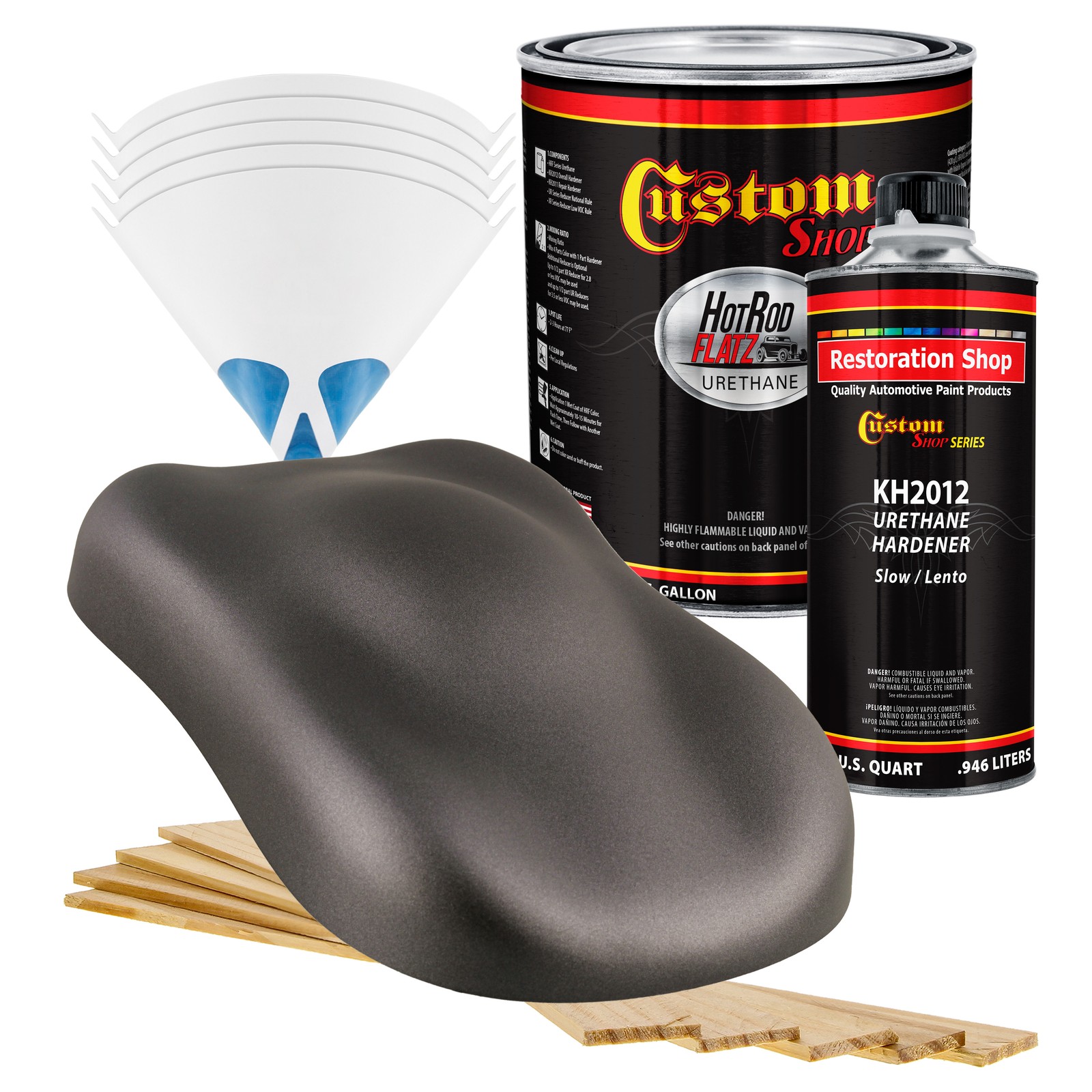 HOT ROD FLATZ Meteor Gray Metallic Gallon Kit URETHANE Flat Auto Car Paint Kit