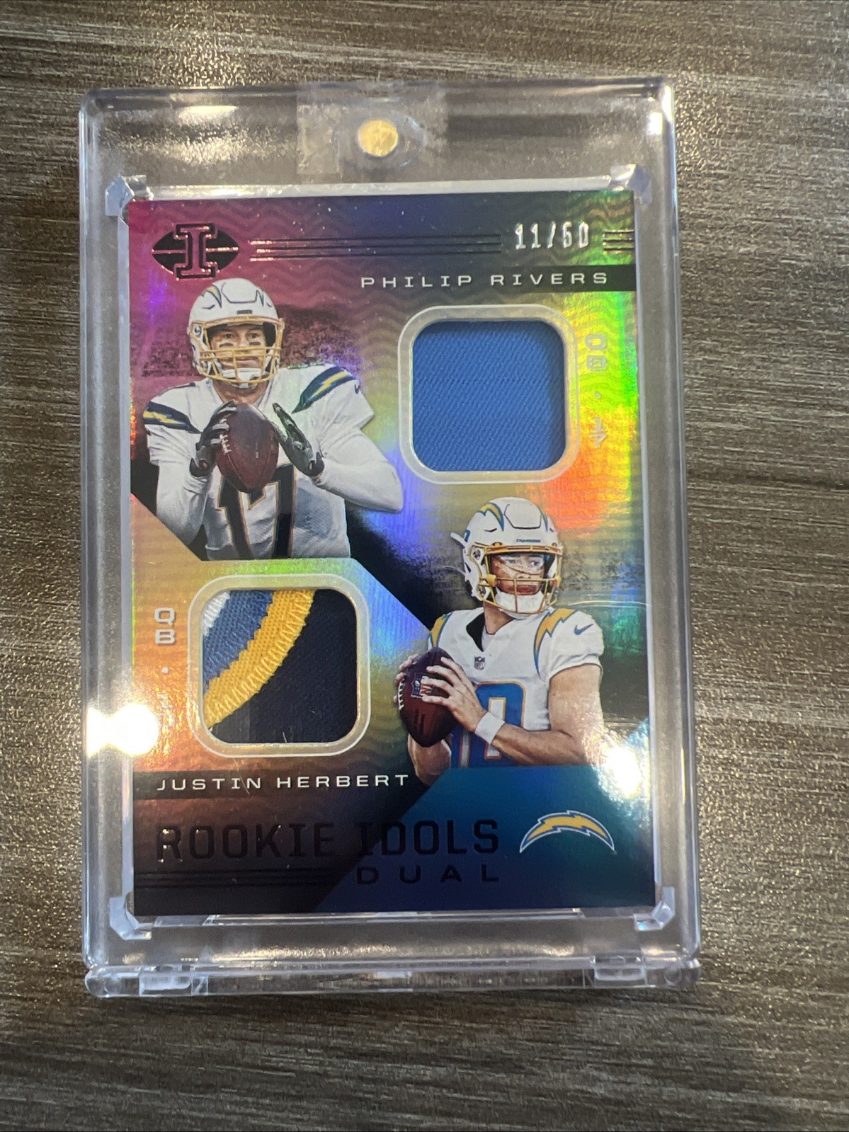 2020 Panini Illusions-Rookie Idols Dual Memorabilia Herbert/Rivers #RI-4 /50