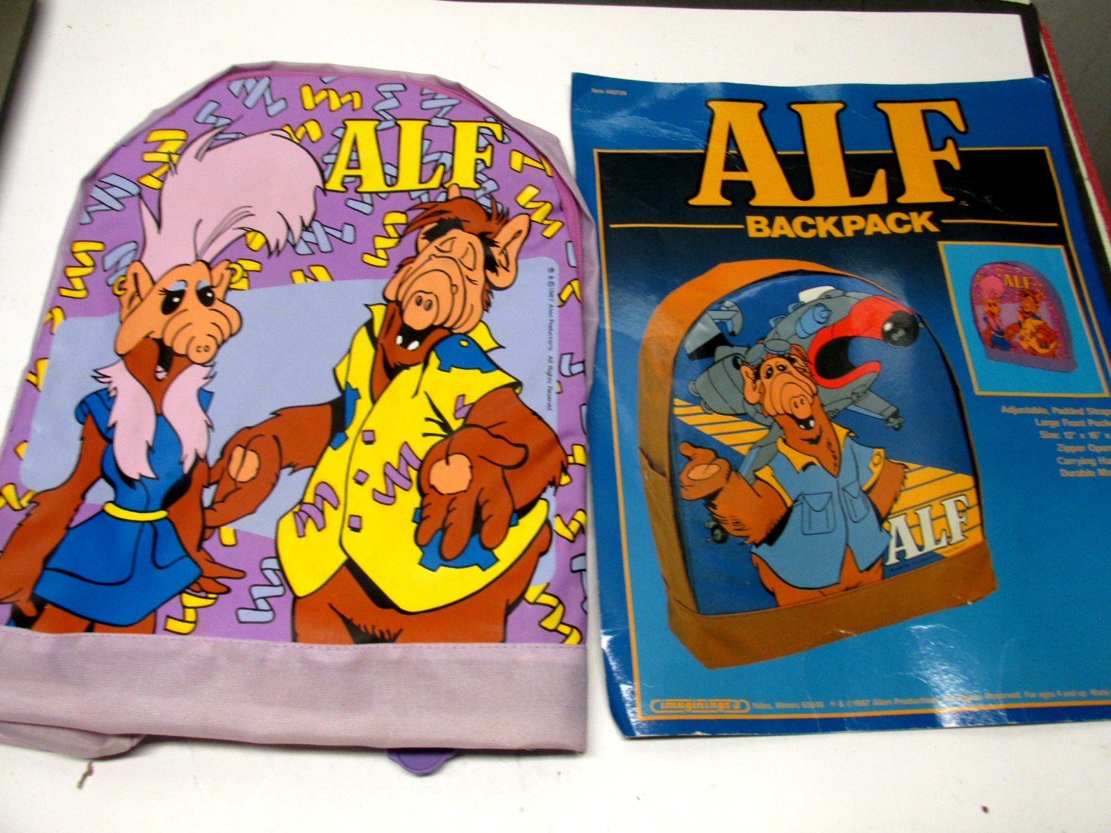 Vintage Purple Alf Backpack 1987 Original Pkg. Open Unused Vintage Purple Alf Backpack 1987 Original Pkg. Open Unused