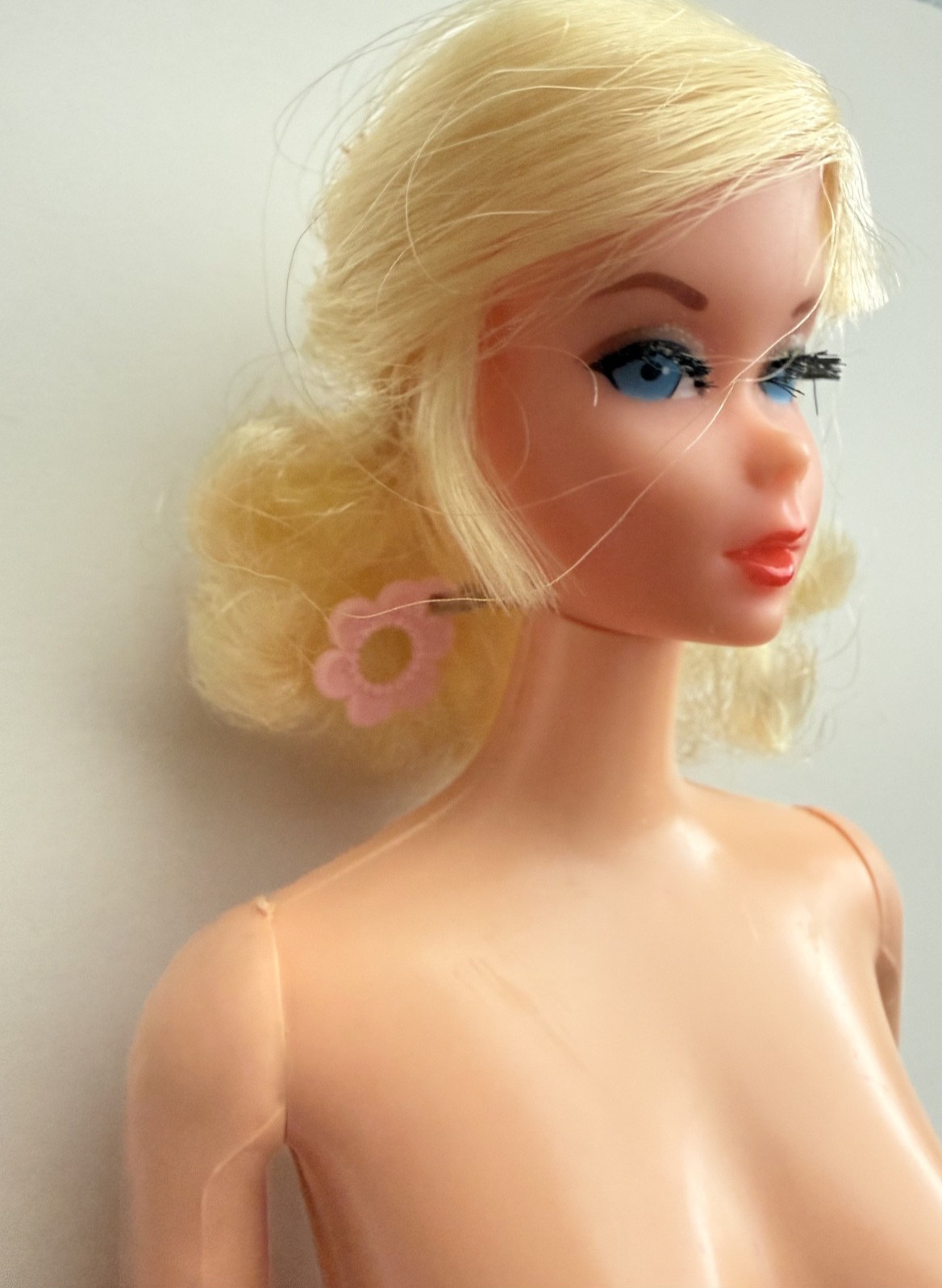Vintage Talking Barbie Blonde Nape Curl MOD Doll Mute Non-Talking, Mattel 1969,