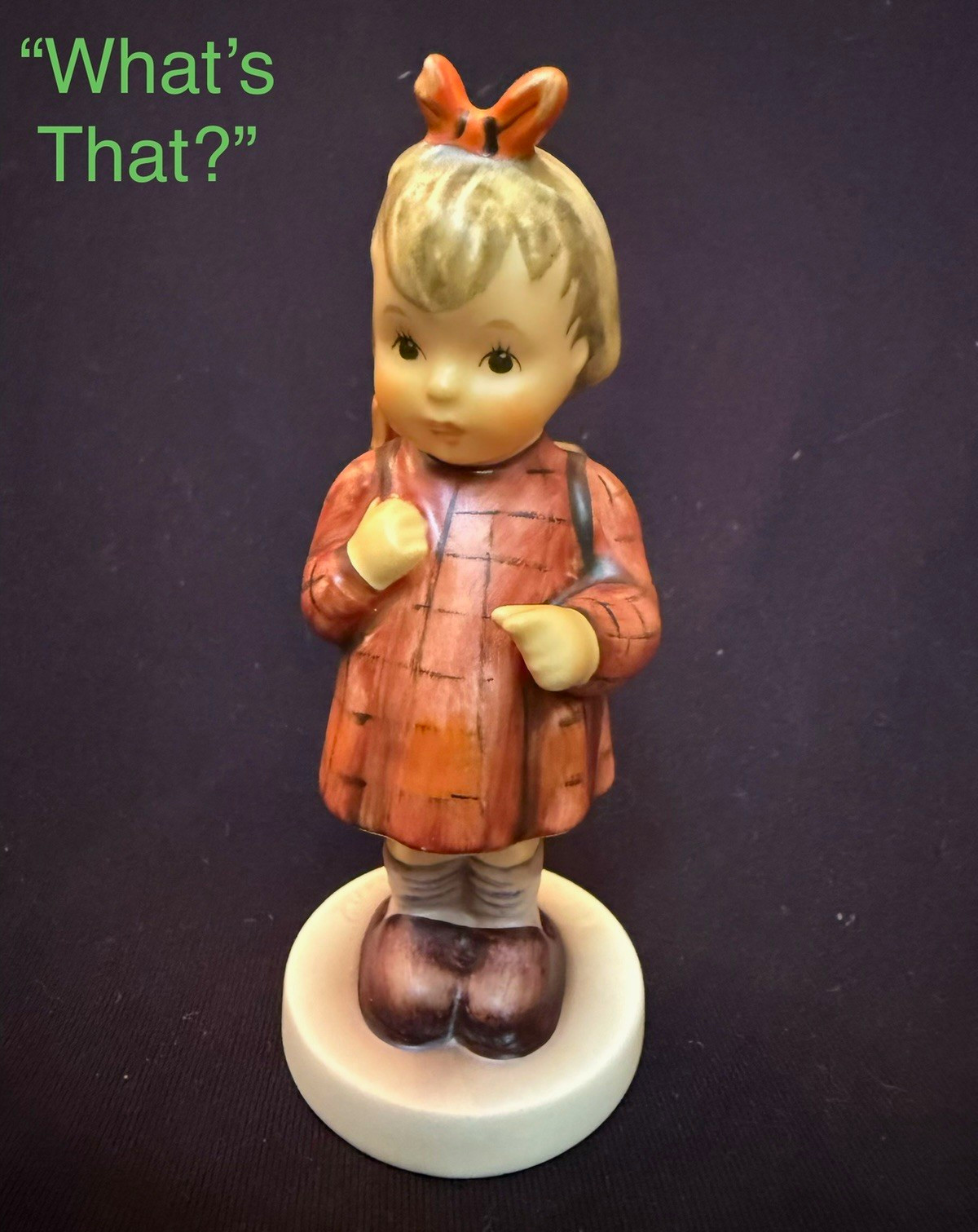 Goebel M.I. Hummel Club Porcelain “What’s That?” Girl Figurine Exclusive TMK7 Goebel M.I. Hummel Club Porcelain “What’s That?” Girl Figurine Exclusive TMK7