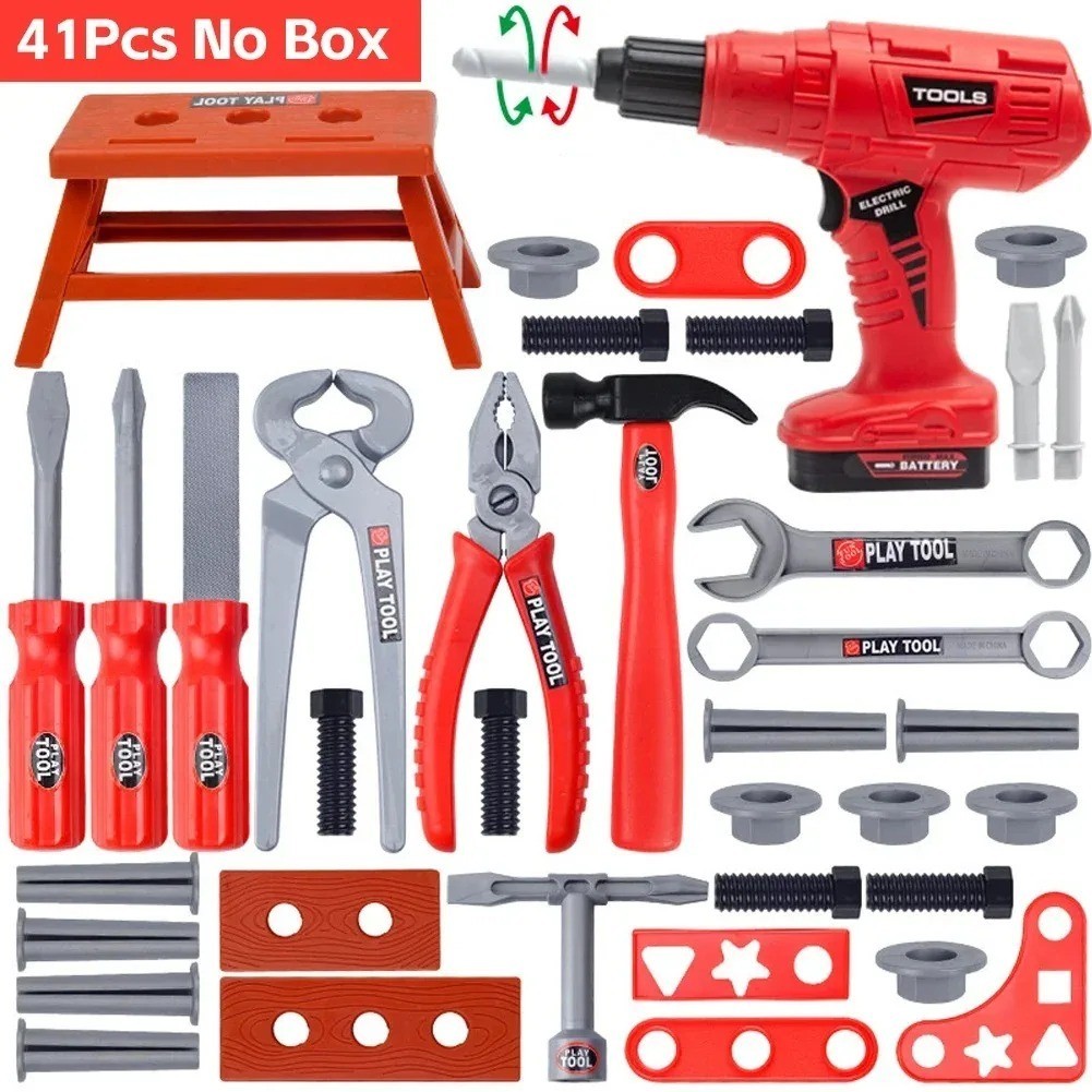 Kids Pretend Tool Set Construction Play Kit Toddler Repair Toys 41 pcs  set