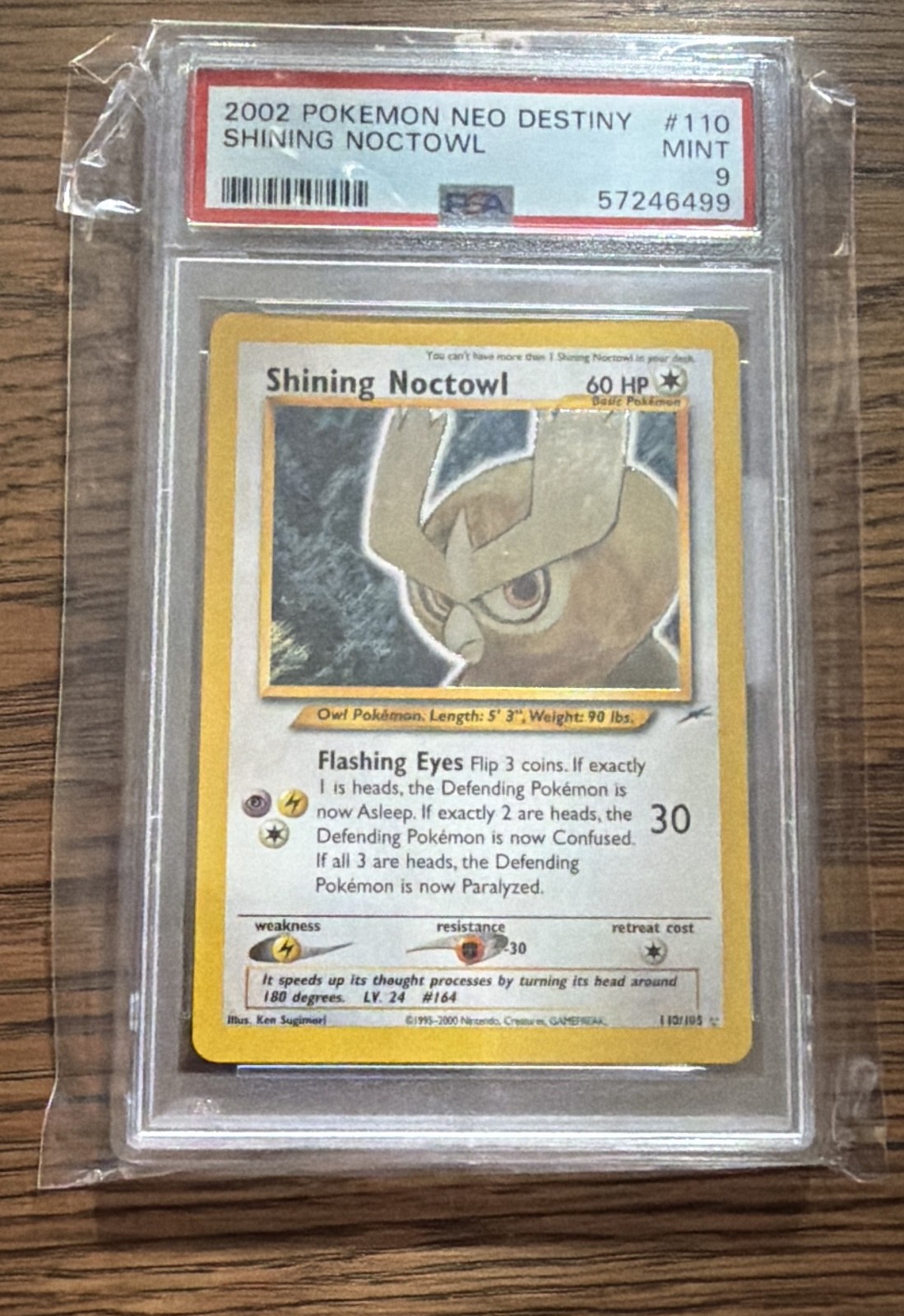 Shining Noctowl 110/105 Neo Destiny Holo PSA 9 Low Pop
