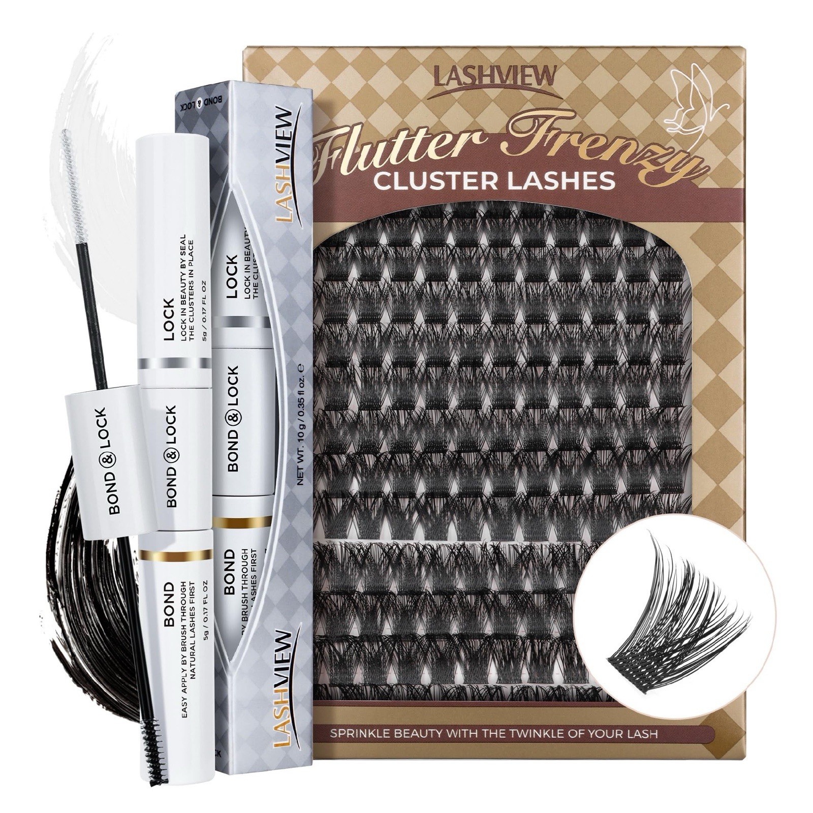 Lashview Flutter Frenzy Eyelash Extension Cluster Lashes 9-16mm 56D 168pc.