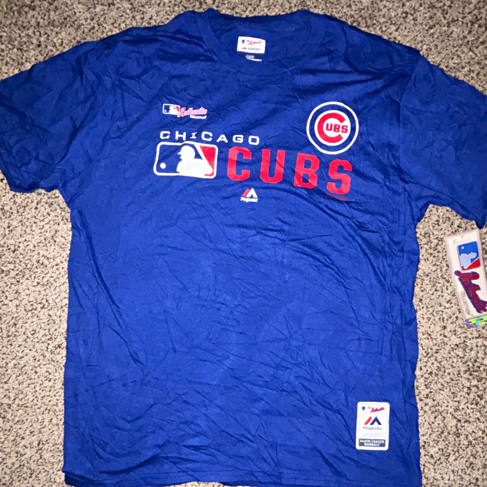 Majestic Chicago Cubs MLB Authentic Collection Blue Shirt Men’s Size L Majestic Chicago Cubs MLB Authentic Collection Blue Shirt Men’s Size L