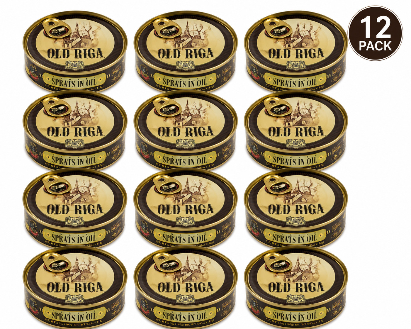 Old Riga Smoked Sprats in Oil 5.6 oz - Pack of 12 Old Riga Smoked Sprats in Oil 5.6 oz - Pack of 12
