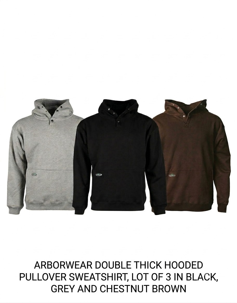 Arborwear Double Thick 1/4 Zip Hooded Pullover Sweatshirts Lot of 3 Arborwear Double Thick 1/4 Zip Hooded Pullover Sweatshirts Lot of 3