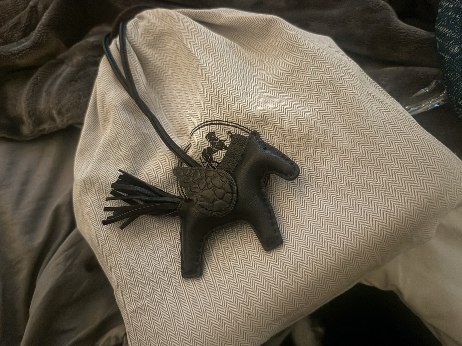 Hermes Pegasus Bag Charm Black Luxury Bag Accessory Gift Lightweight