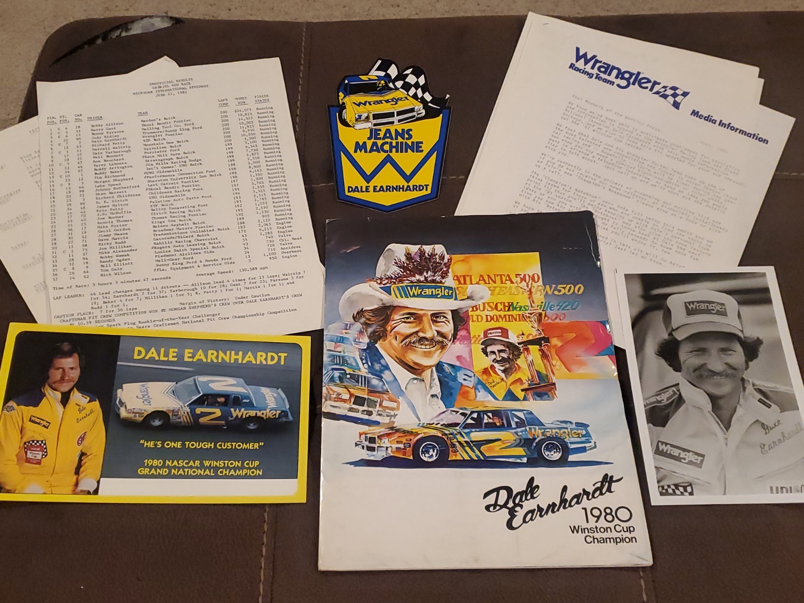 1981 Dale Earnhardt #2 Wrangler Press Kit Media 1980 NASCAR Champion COMPLETE