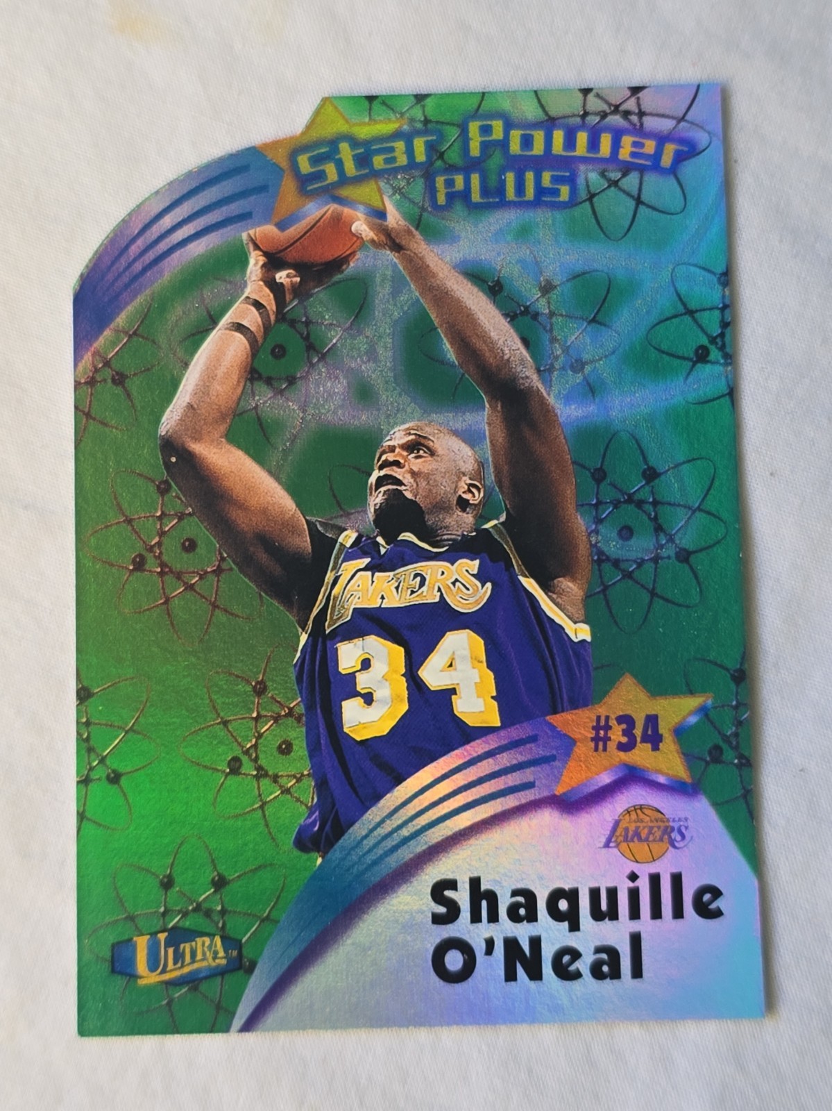 1997-98 Fleer Ultra Shaquille O’Neal Star Power Plus #4 SPP Die-Cut Lakers NM