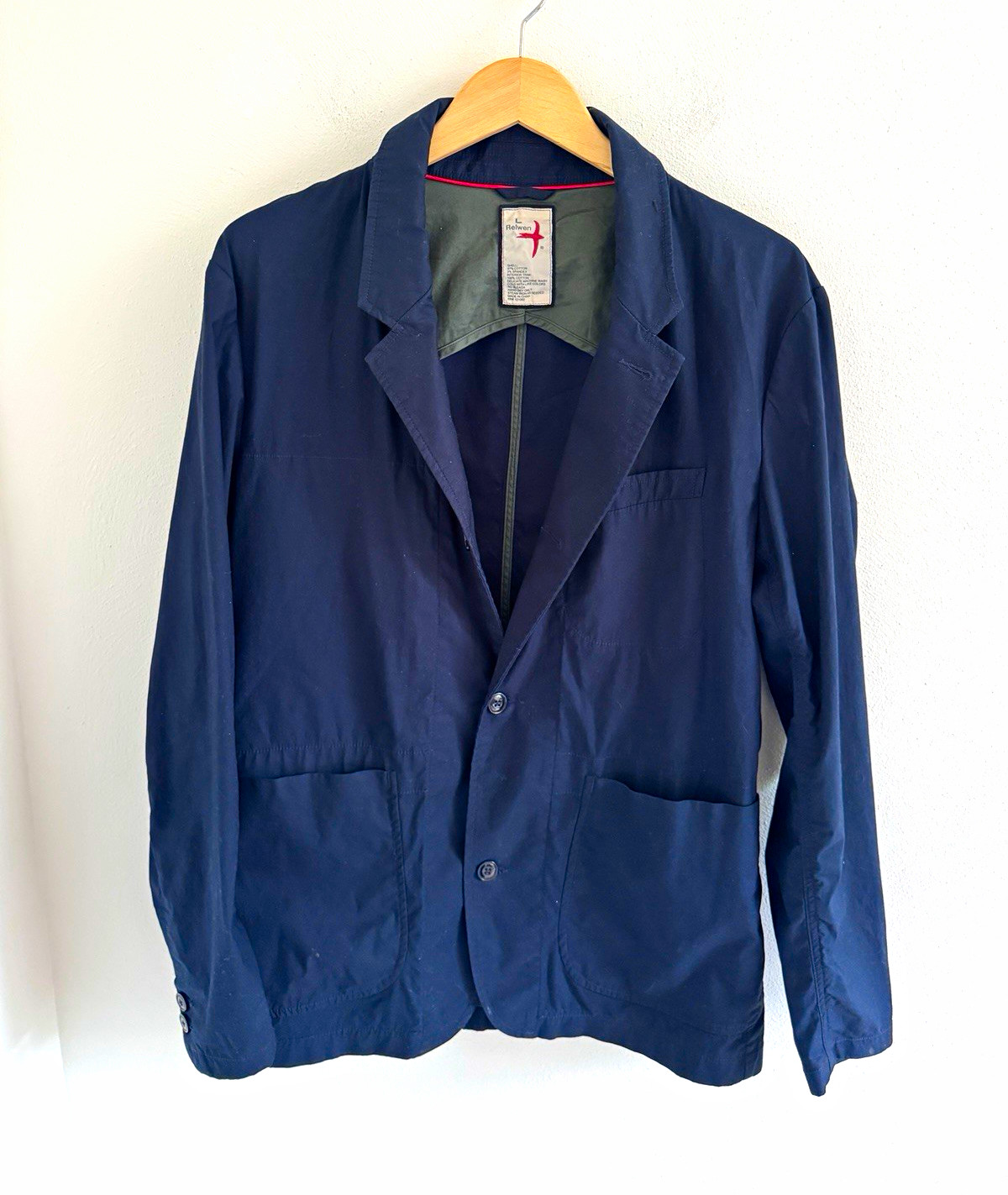 Relwen Navy Flyweight Flex Tropical Weight Blazer Jacket Men’s L Relwen Navy Flyweight Flex Tropical Weight Blazer Jacket Men’s L