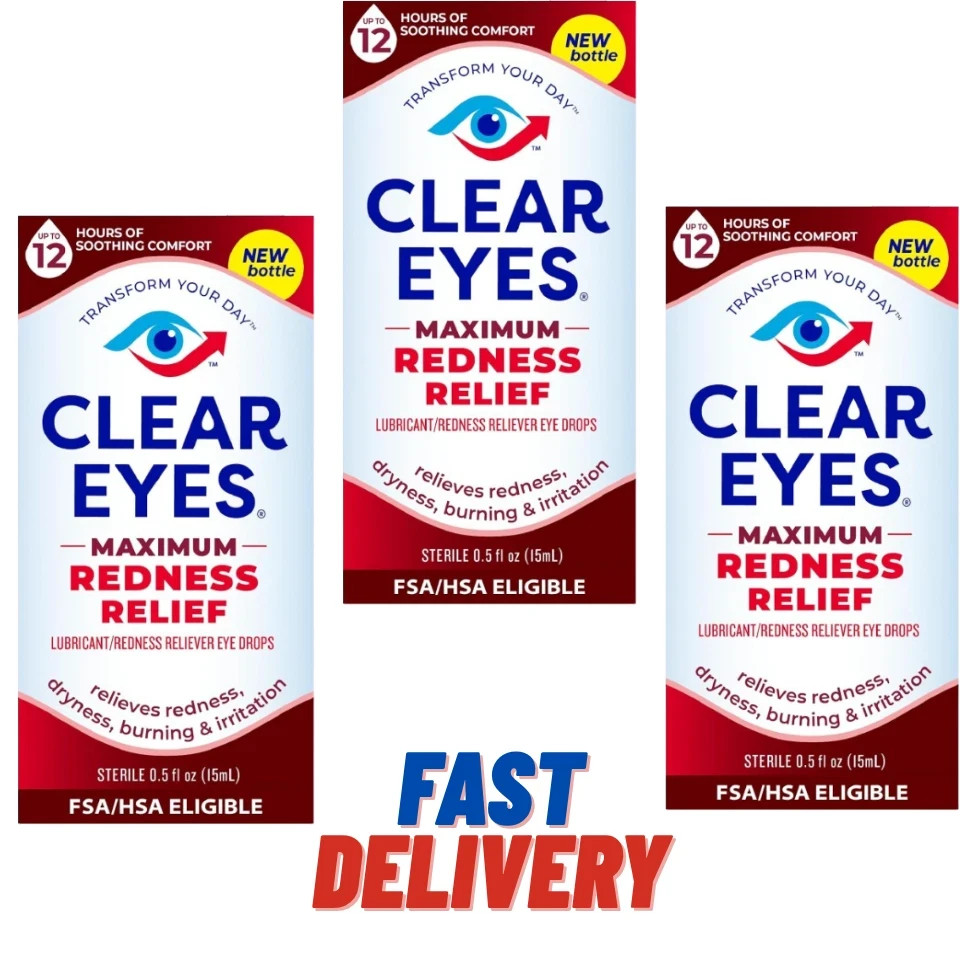 Clear Eyes, Maximum Redness Relief Eye Drops (Pack of 3) Clear Eyes, Maximum Redness Relief Eye Drops (Pack of 3)