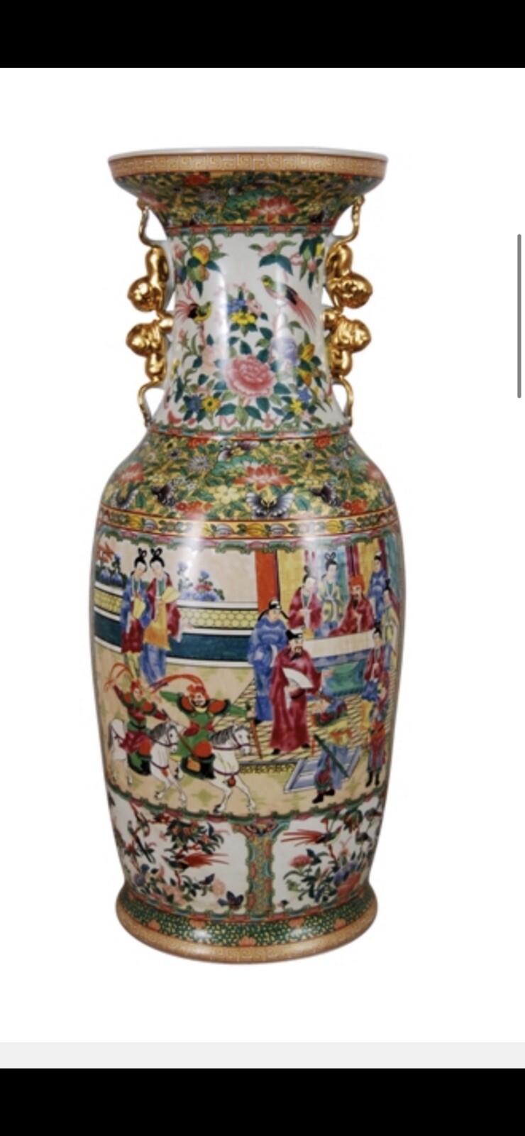 Beautiful Large Oriental Rose Medallion Chinese Porcelain Vase 24