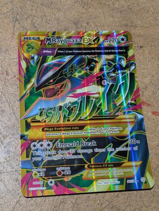 JUMBO Pokmon TCG MegaRayquazaEX Ancient Origins 9898 Holo Full Art Ultra Rare JUMBO Pokmon TCG MegaRayquazaEX Ancient Origins 9898 Holo Full Art Ultra Rare