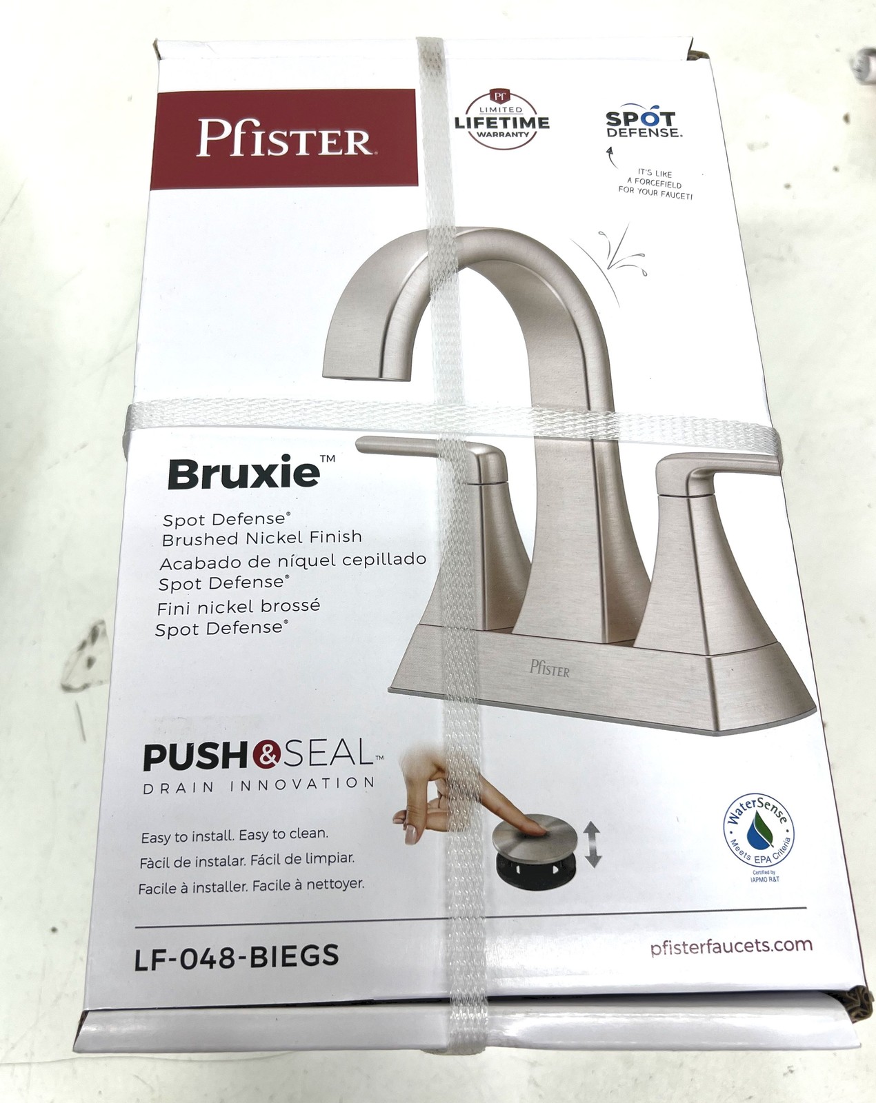 Pfister Bruxie 4 in. Centerset 2 Handle High Arc Bathroom Faucet Brushed Nickel