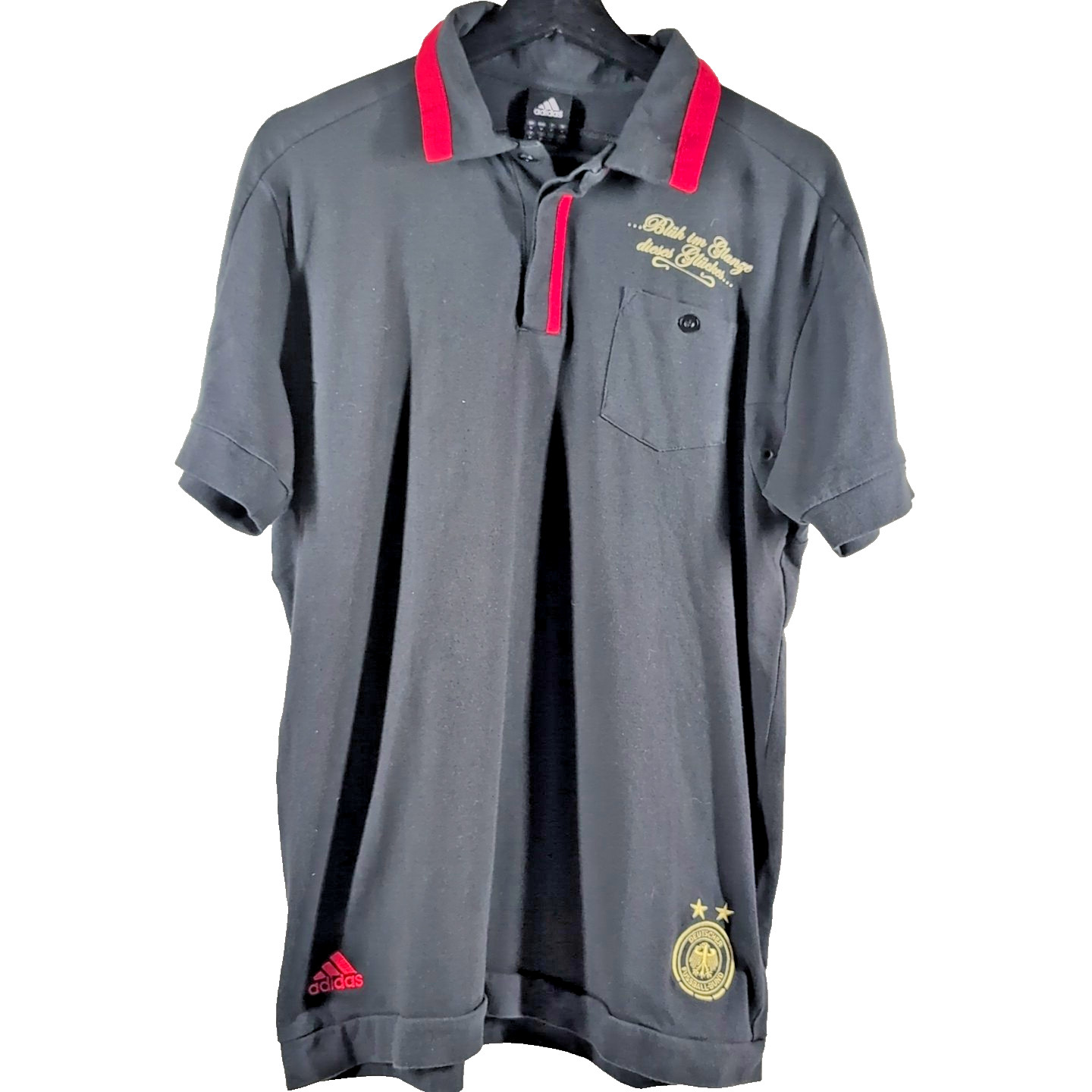 Adidas Germany National Team 2011 Mens Size Medium Black Soccer Training Polo
