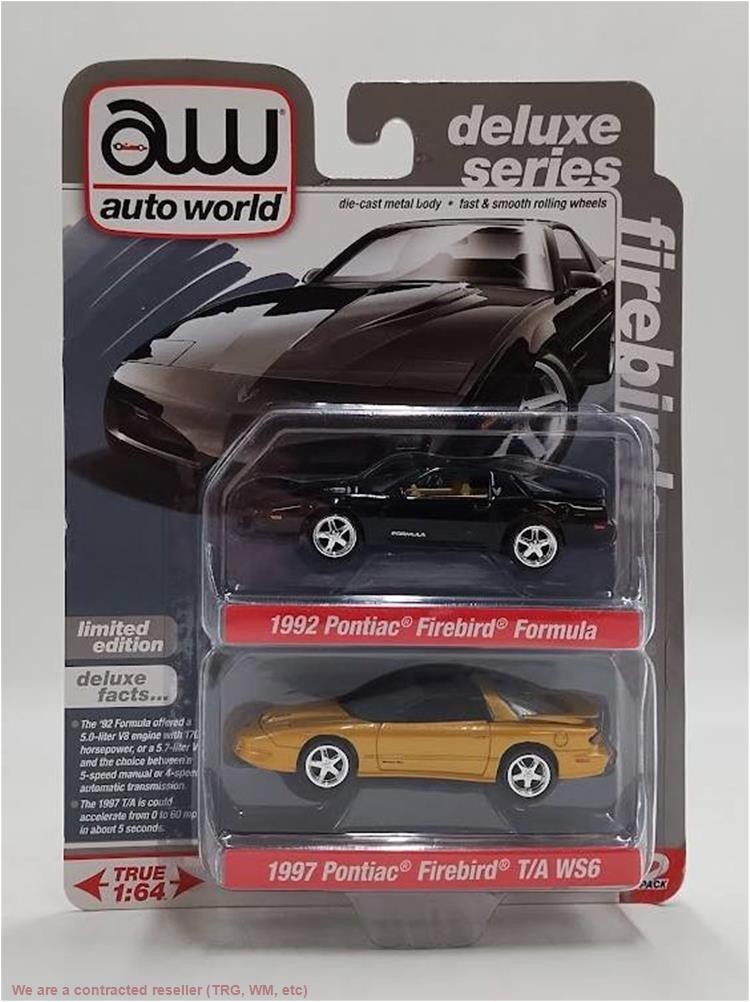 Auto World Deluxe 1997 Firebird&1992 Firebird Formula Toy 1:64 SEE DETAILS Auto World Deluxe 1997 Firebird&1992 Firebird Formula Toy 1:64 SEE DETAILS
