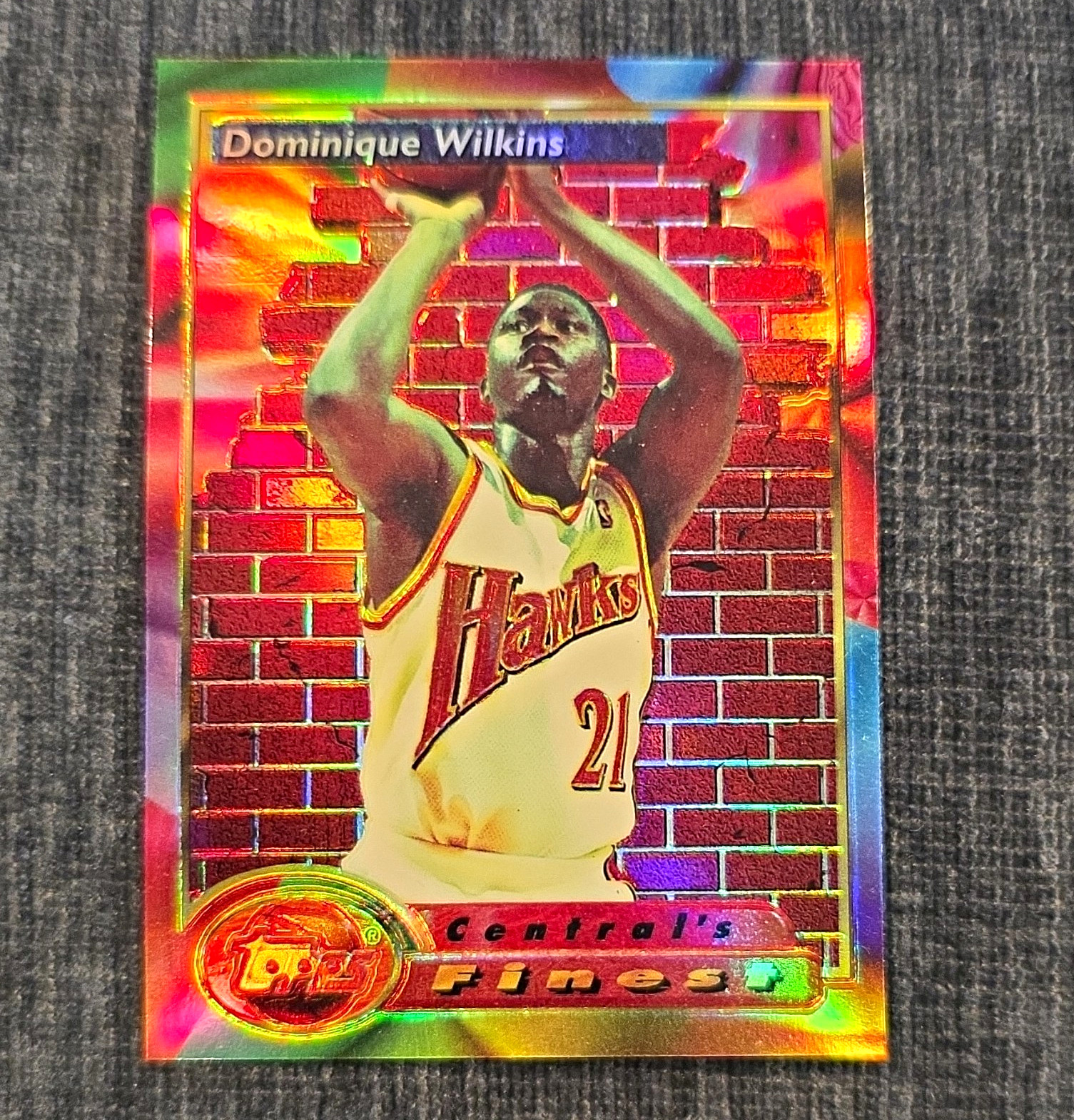 1993-94 Topps Finest Dominique Wilkins Atlanta Hawks #102 Refractor