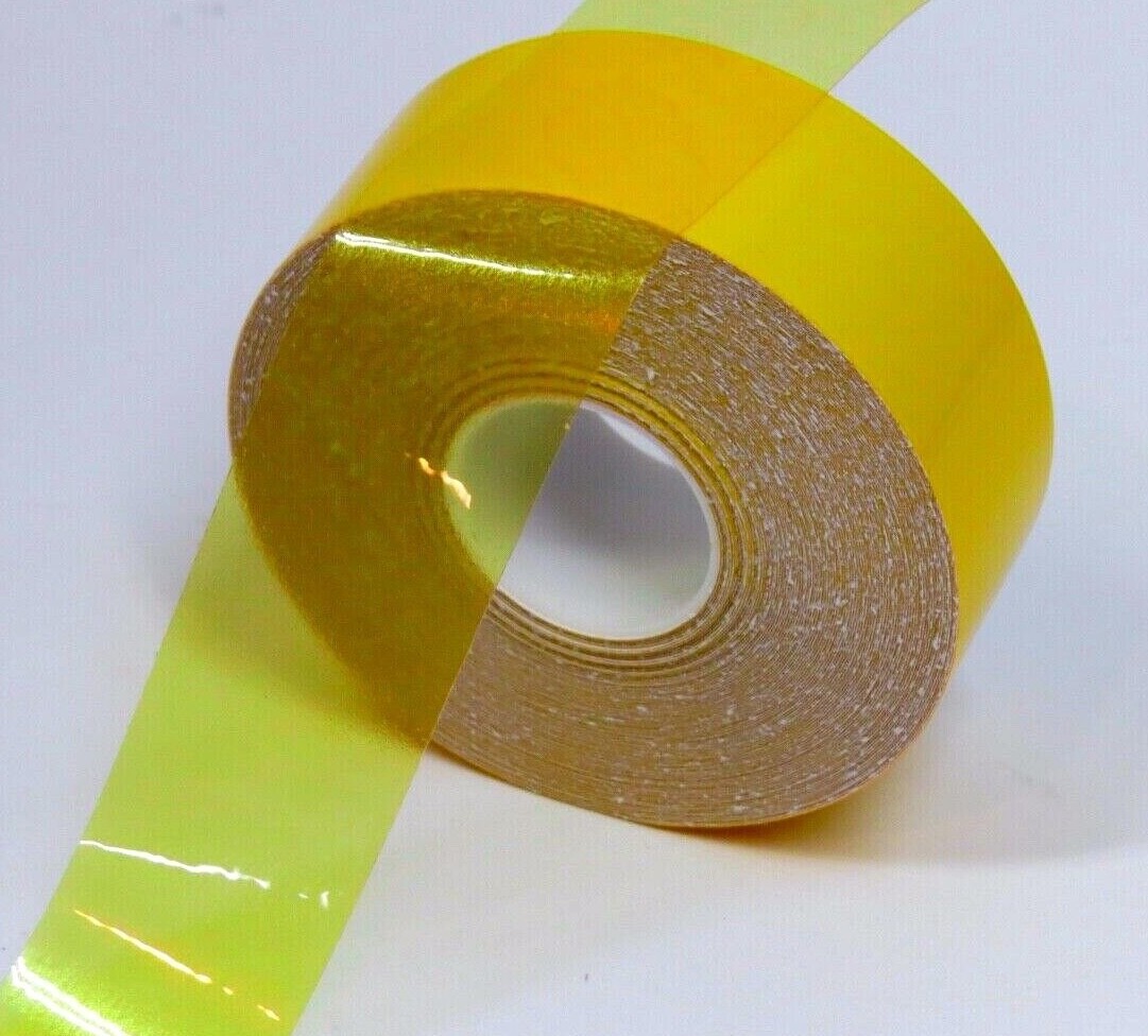 TRANSPARENT Plastic Tape, choose your color + size.  Like Sticky Cellophane