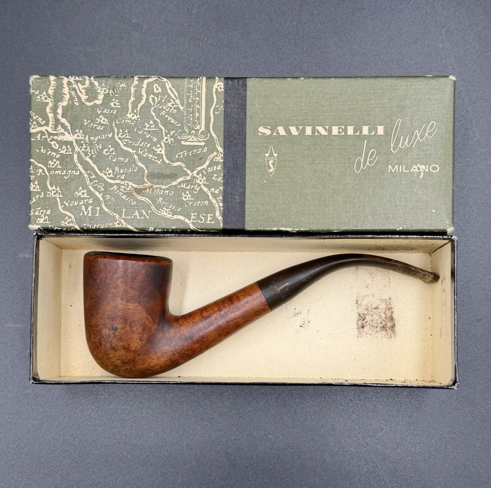Vintage Savinelli De Luxe Milano 313 Briar Tobacco Pipe Italy Original Box