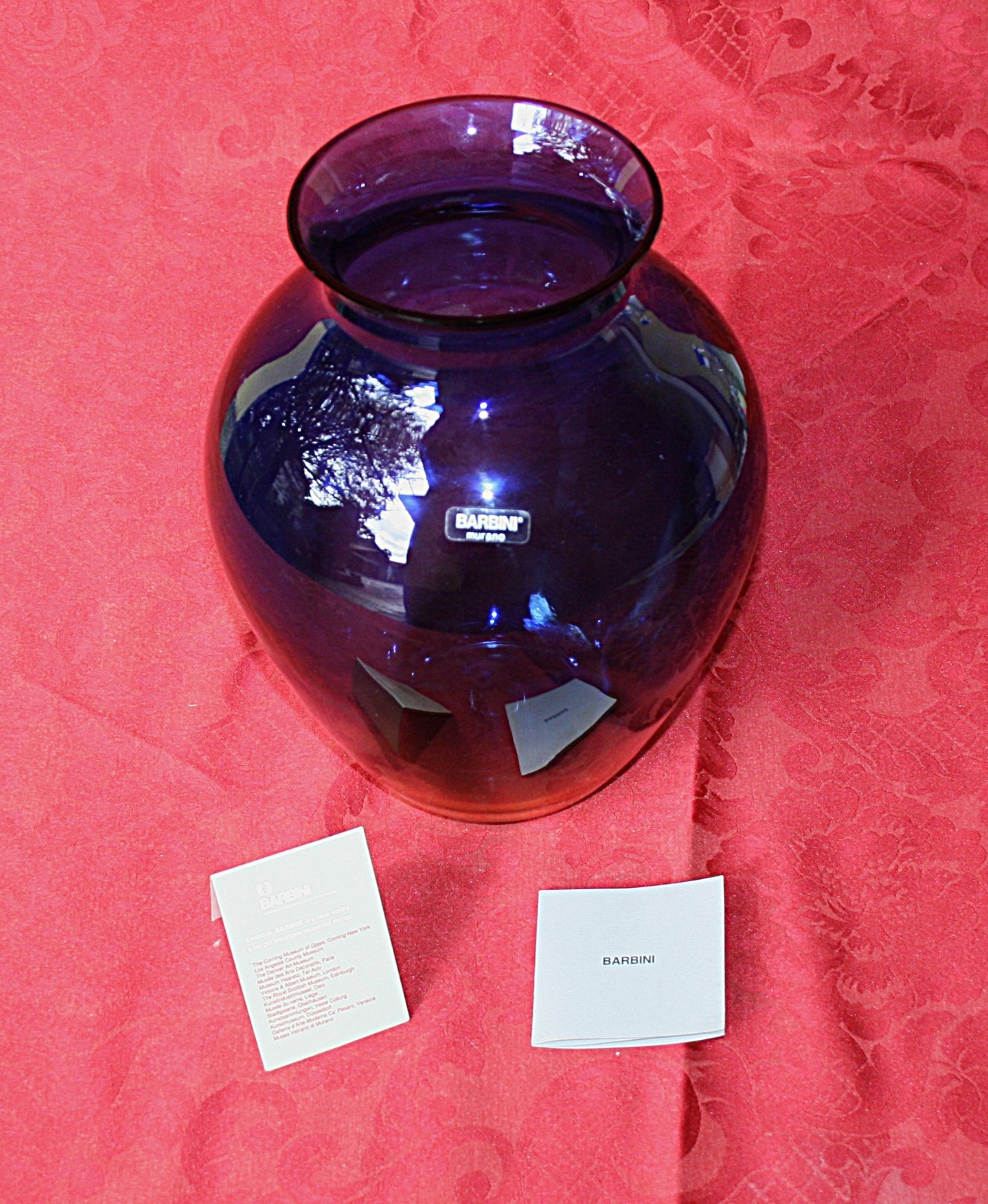 MURANO OPERA ALFREDO BARBINI - BLUE VASE - HEIGHT 30 CM. DIAM. 23 WEIGHT 1.06 KG.