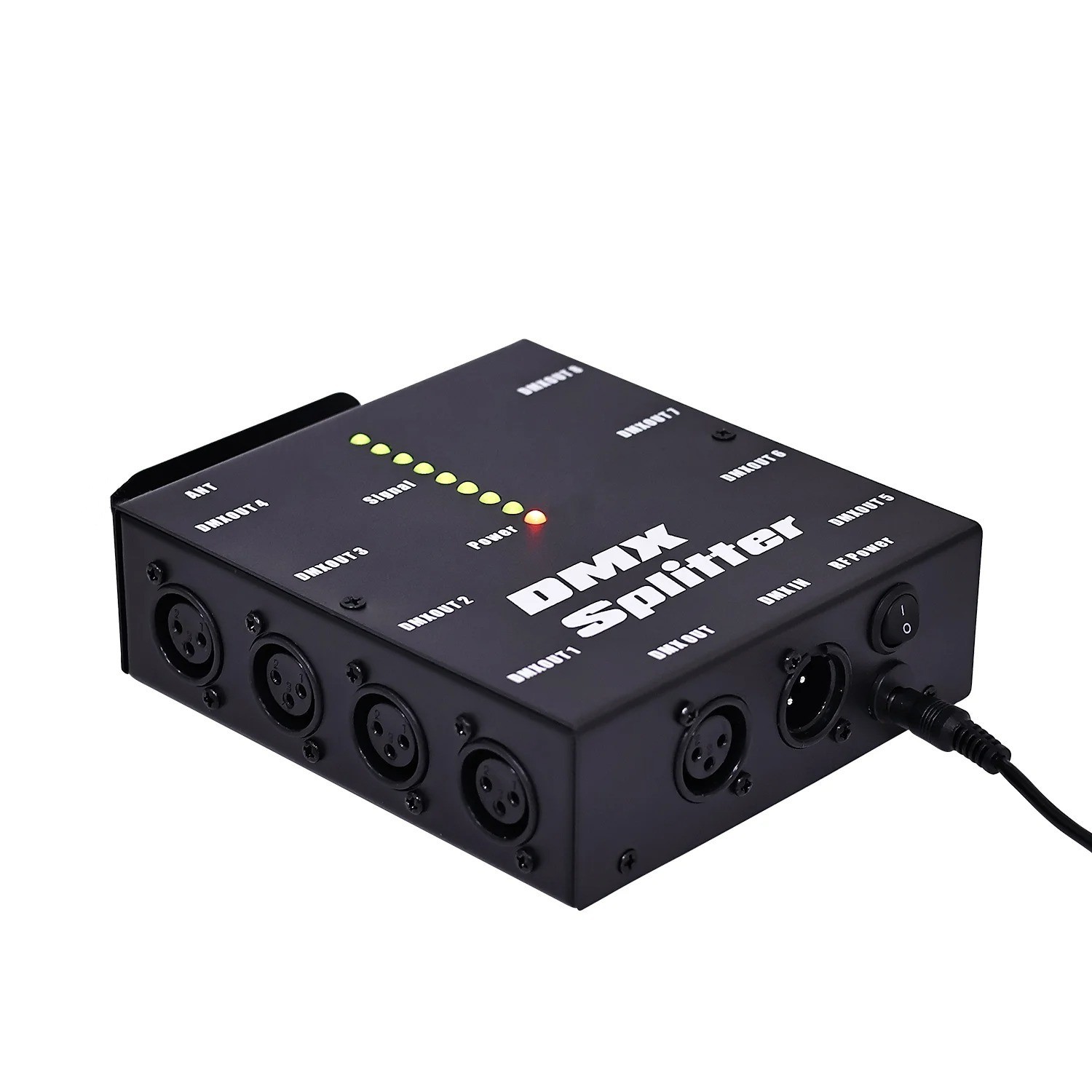8 Way Isolated DMX Splitter Amplifier 3Pin Signal Distributor Stage DJ Lights