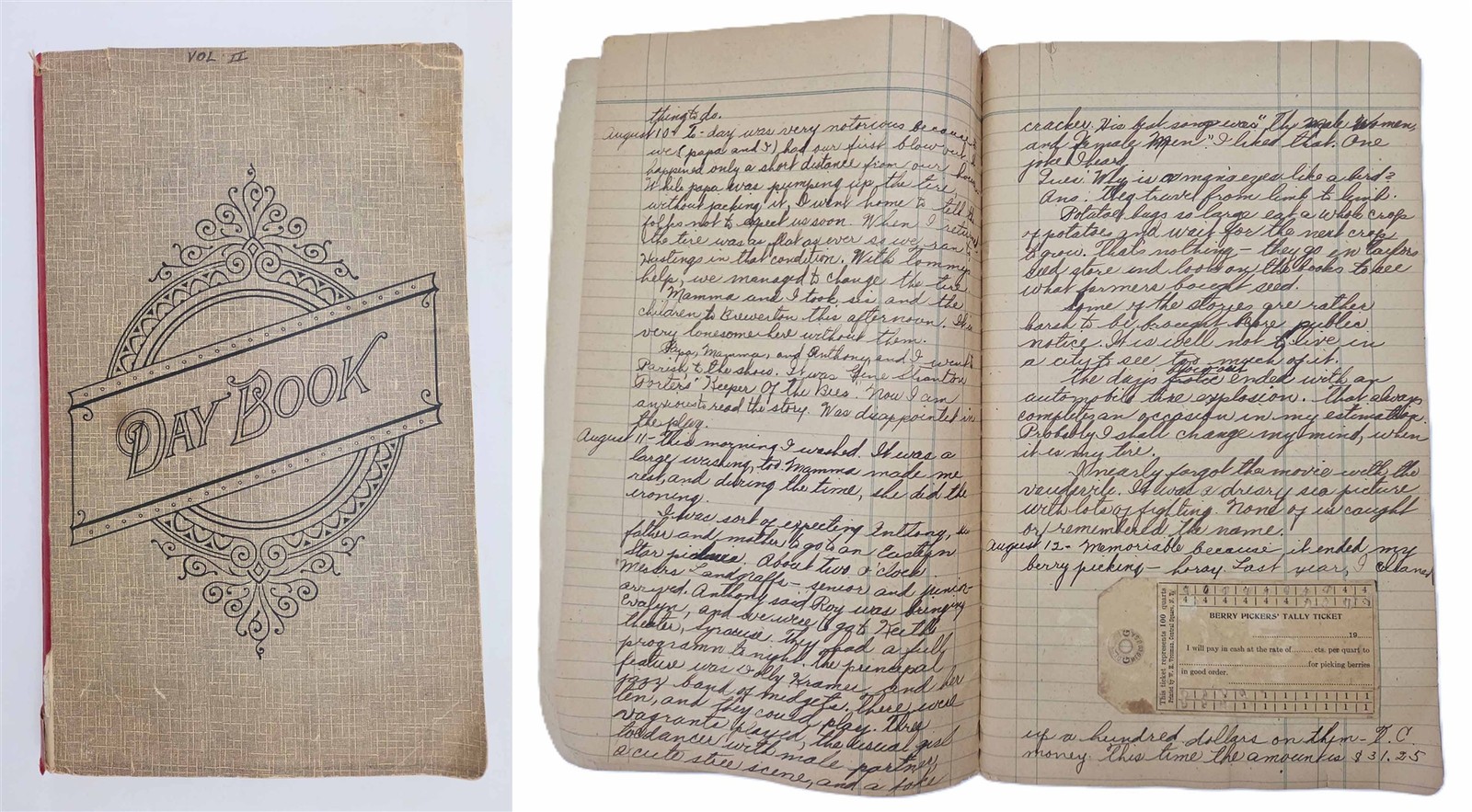 1926 antique DIARY SCRAPBOOK west monroe ny IDA SILL teacher MEXICO ACADEMY