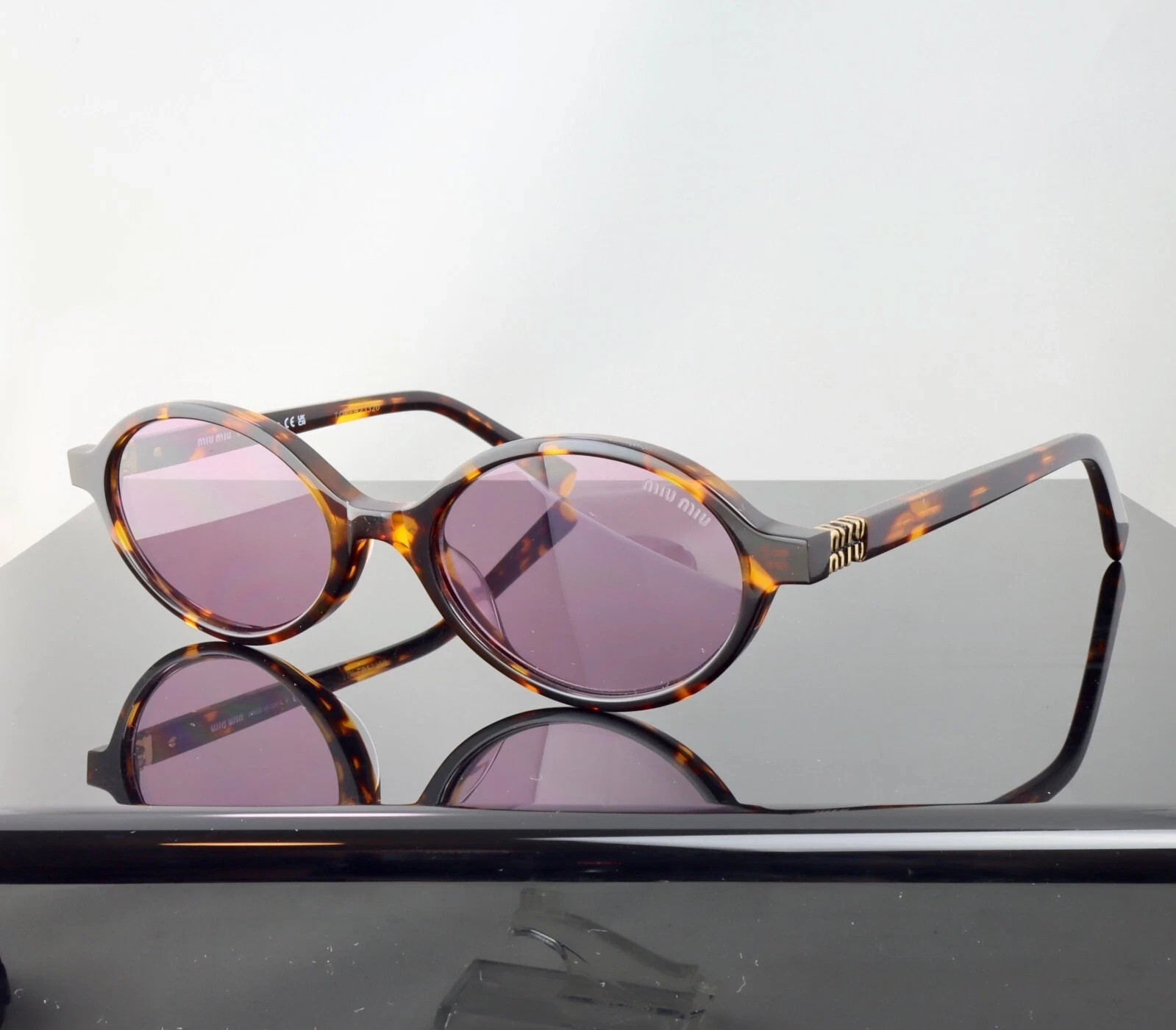 Miu Miu Regard SMU04ZS Havana / Pink Lens Round Sunglasses 100% UV