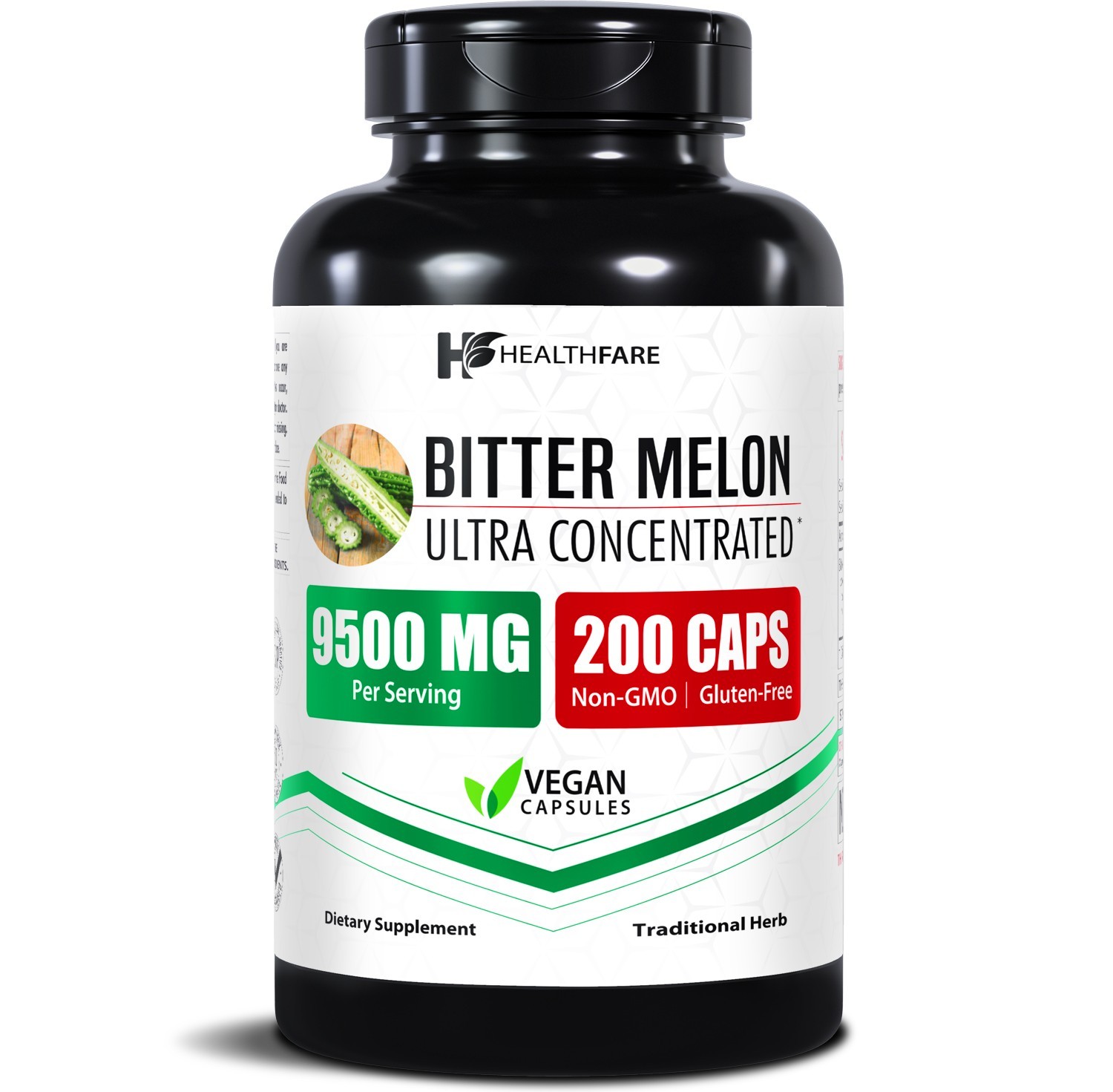Healthfare Organic Bitter Melon Extract 9500mg | 200 Capsules Ultra Concentrated Healthfare Organic Bitter Melon Extract 9500mg | 200 Capsules Ultra Concentrated