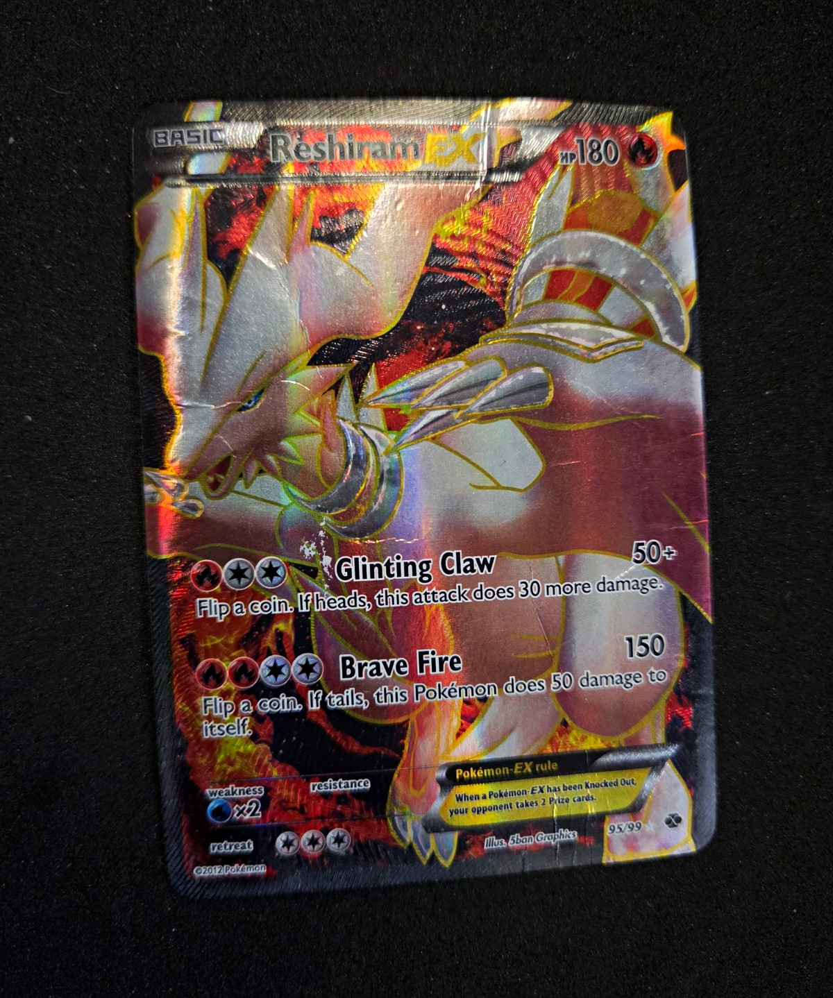 Damaged Reshiram EX Full Art Ultra Rare 95/99 Next Destinies English 2012