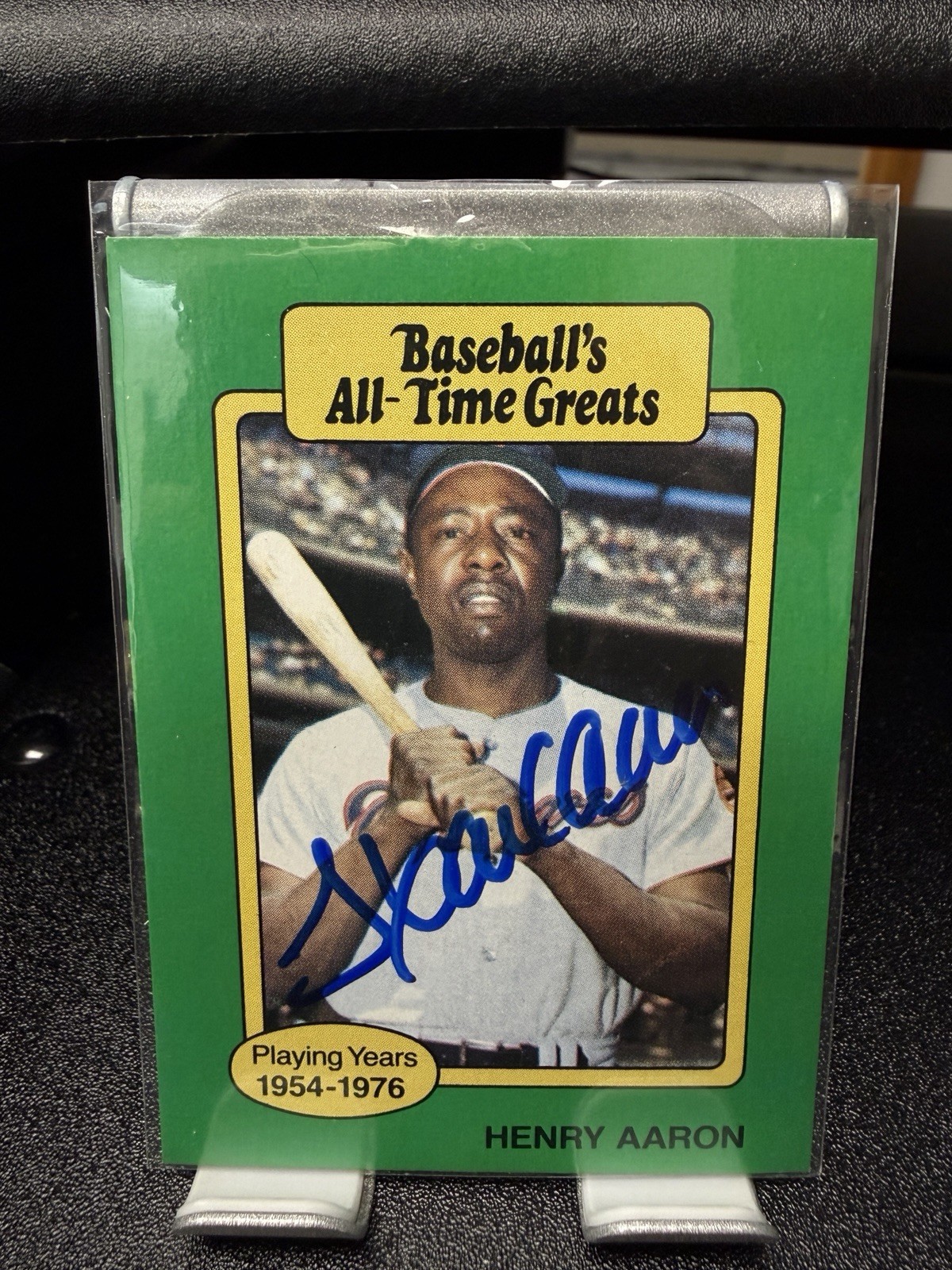 Hank Aaron Signed 1987 Hygrade Baseballs’s All Time Greats Card COA Hank Aaron Signed 1987 Hygrade Baseballs’s All Time Greats Card COA