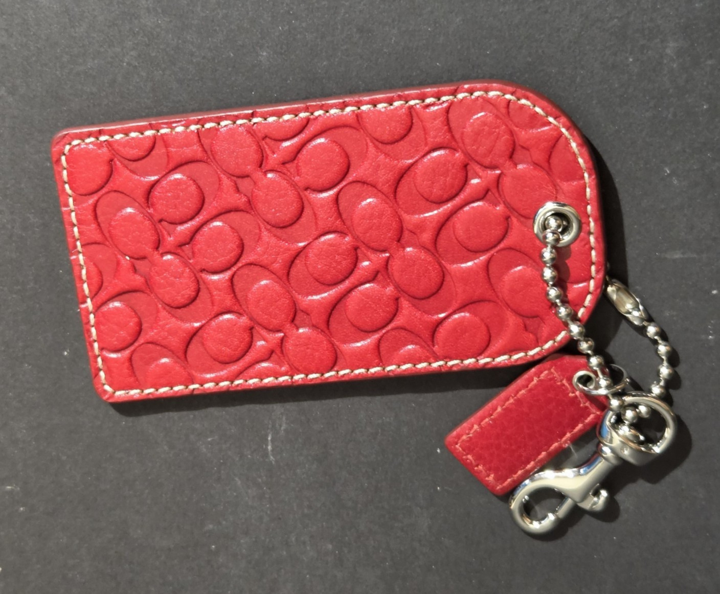 COACH Luggage Tag Signature C Embossed Leather Vintage - NWOT
