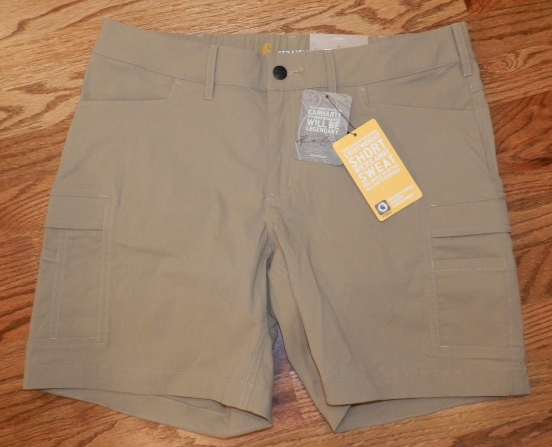 New CARHARTT Size 10 12 14 Rugged Flex Force Madden Women Cargo Shorts MSRP $50