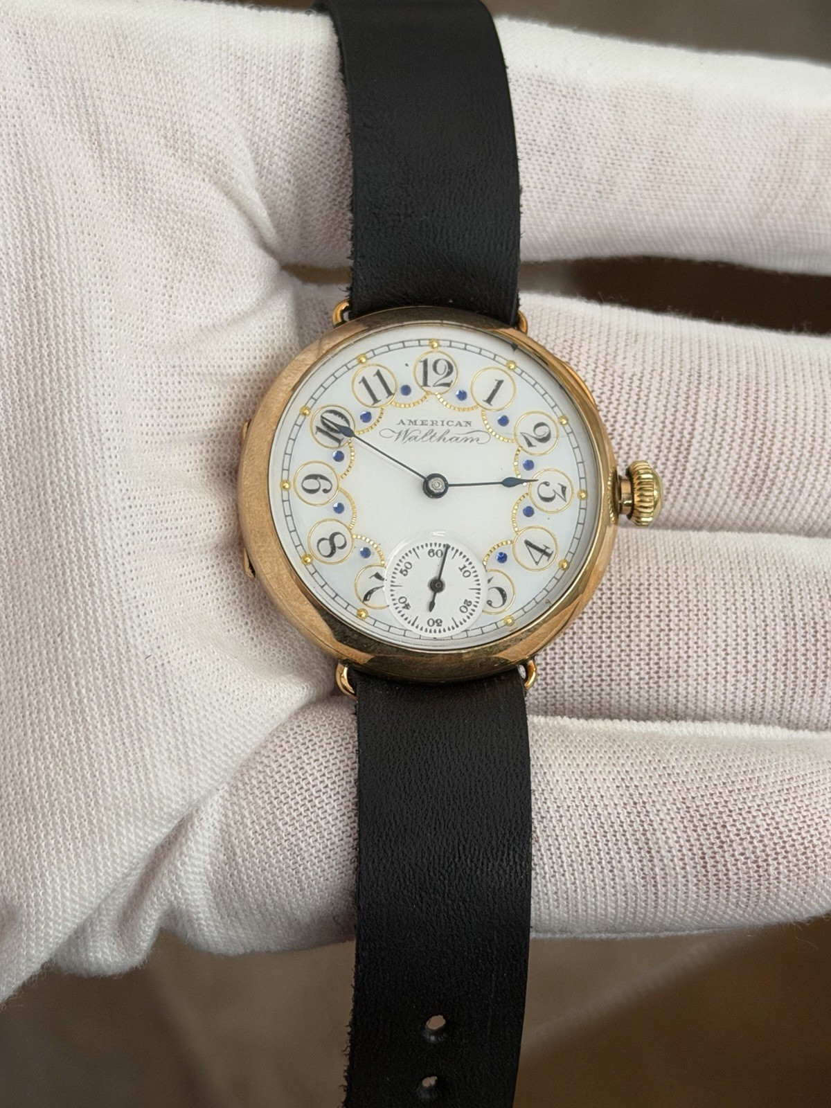 Vintage Waltham Art Deco Fancy Enamel Dial Manual GF Men’s Classic Dress Watch