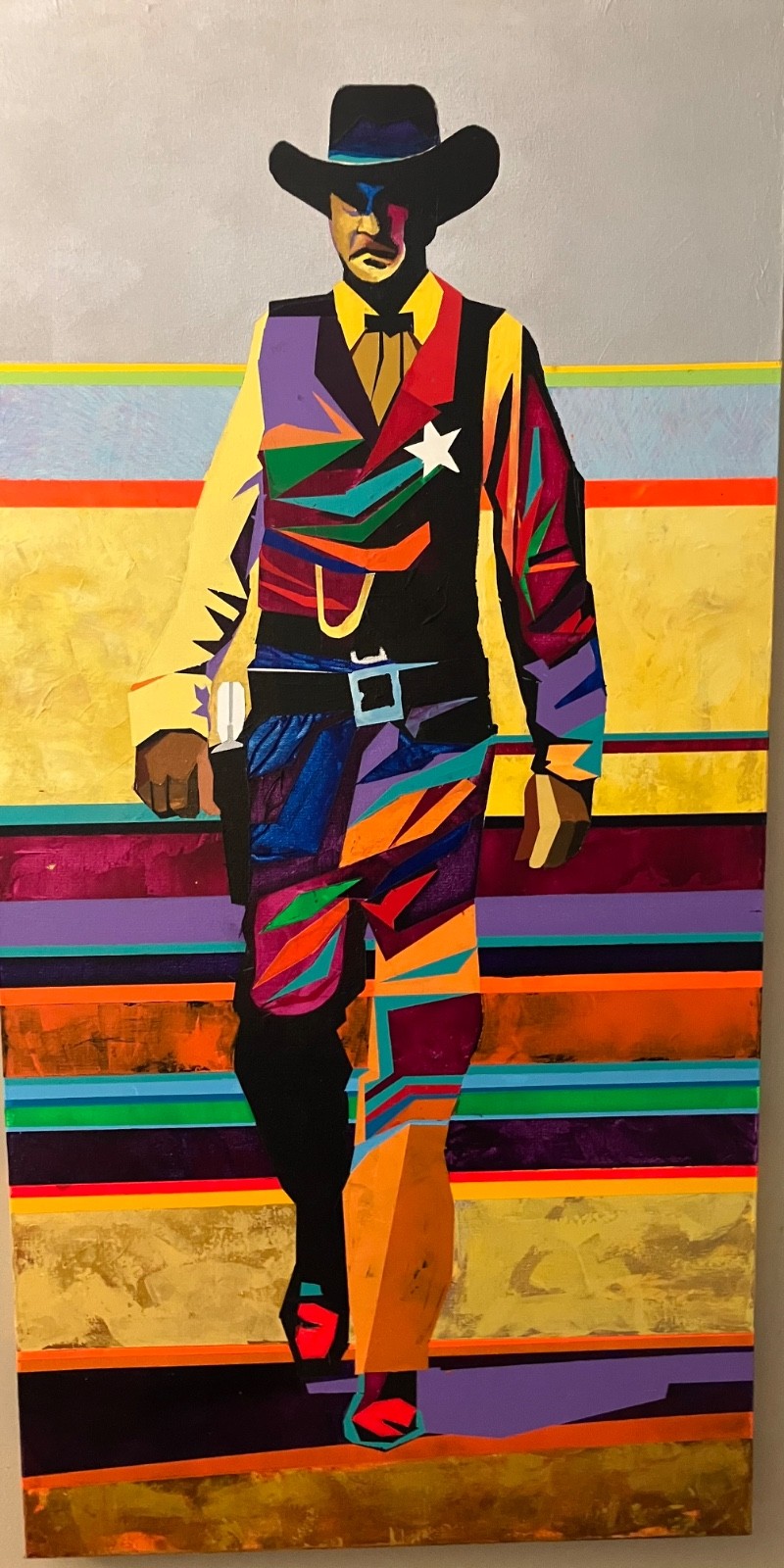 Here Comes the Sheriff, Gary Cooper). Western. Acrylic original. 48”x24”. Here Comes the Sheriff, Gary Cooper). Western. Acrylic original. 48”x24”.