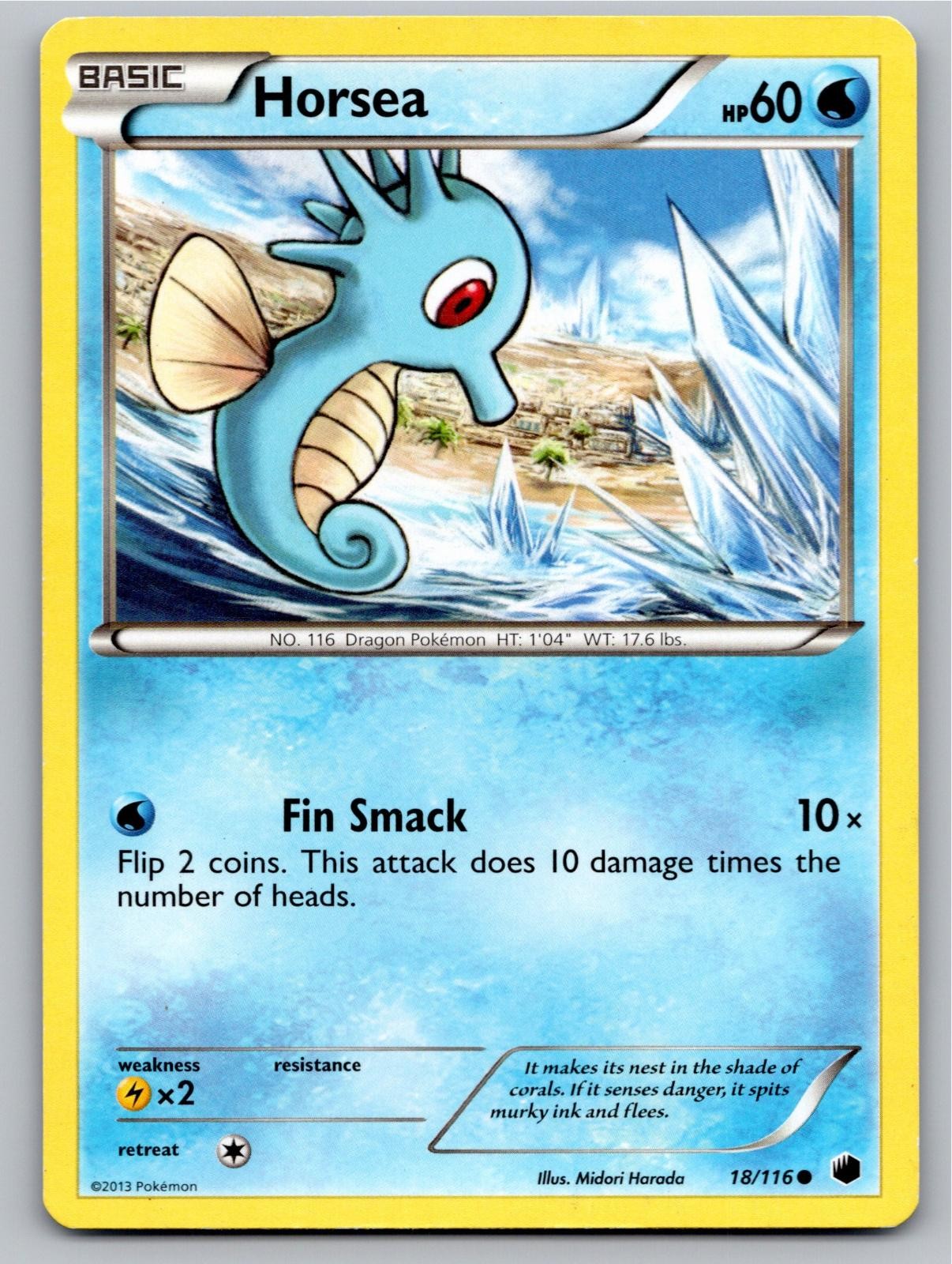 2013 POKEMON PLASMA FREEZE HORSEA 18/116 C NM A103234 FREE S&H