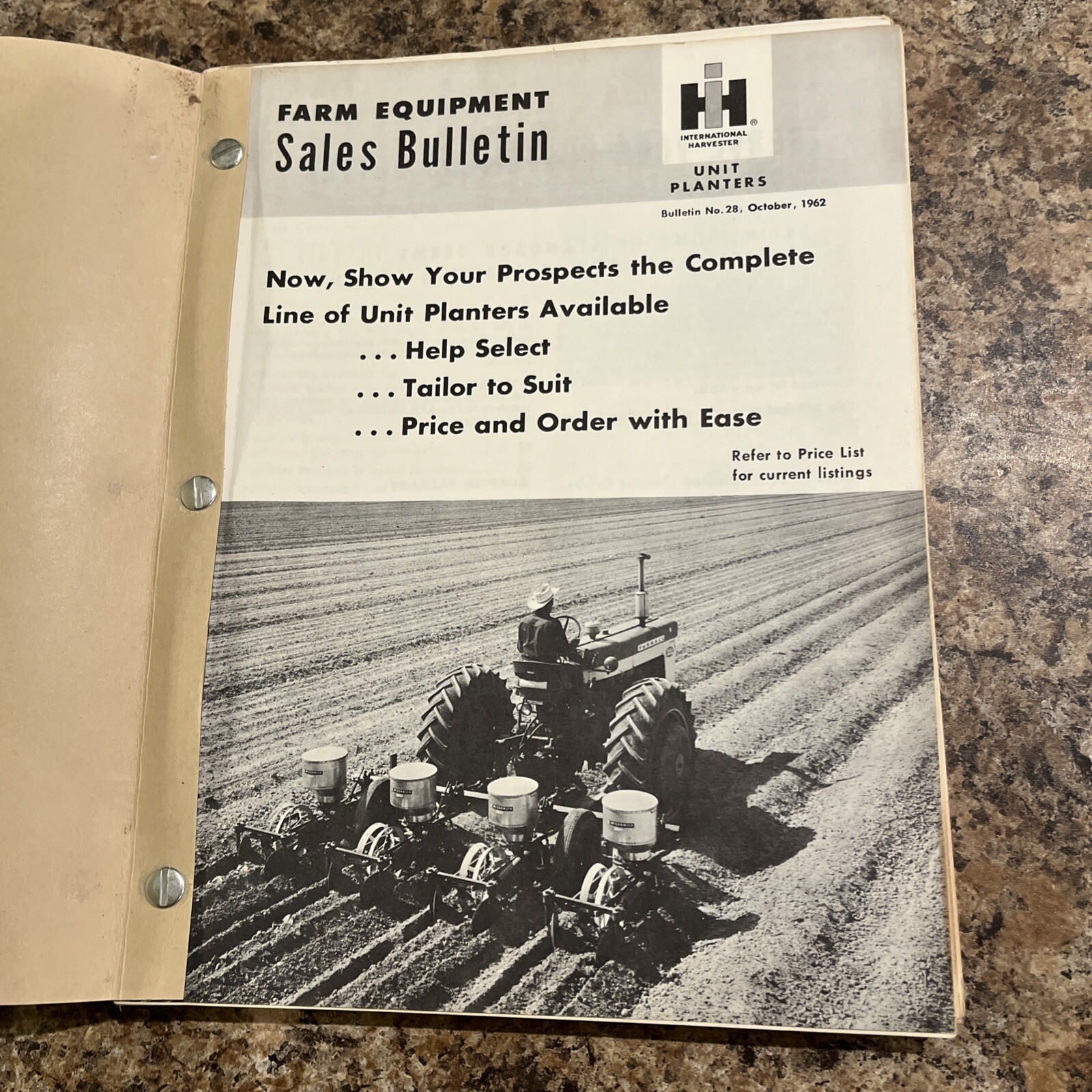Original Vintage International Harvester Unit Planters Sales Bulletin 1962 Original Vintage International Harvester Unit Planters Sales Bulletin 1962