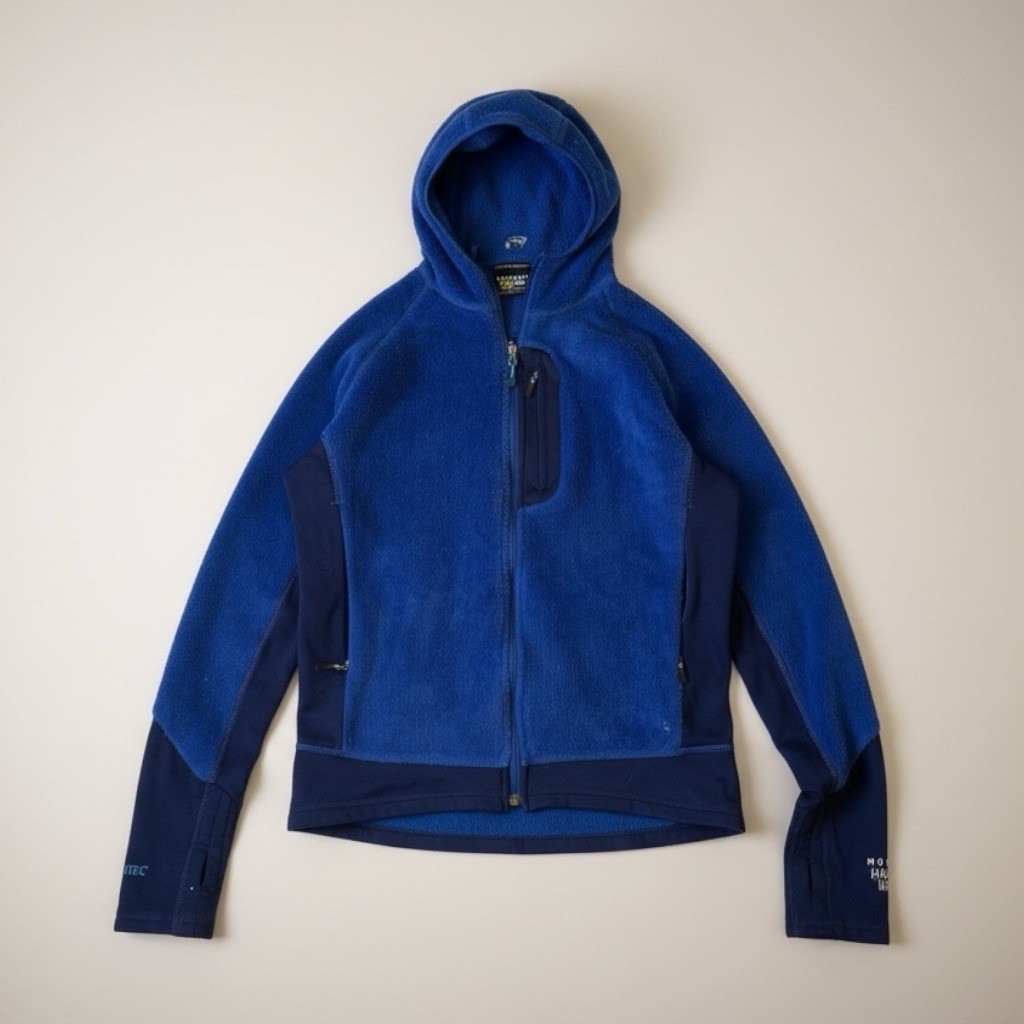 Mountain Hardwear Monkey Man Grid Fleece Hoodie Men\'s Medium Blue Polartec
