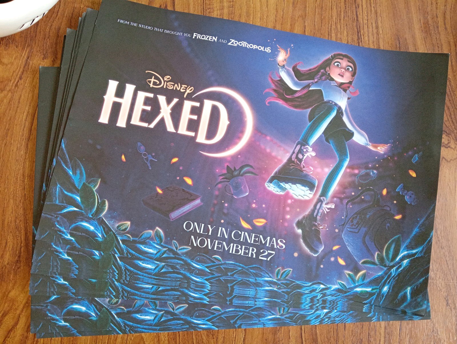 Disney Hexed orginal A3 poster,  activity flipside. Orginal fresh from cinema 