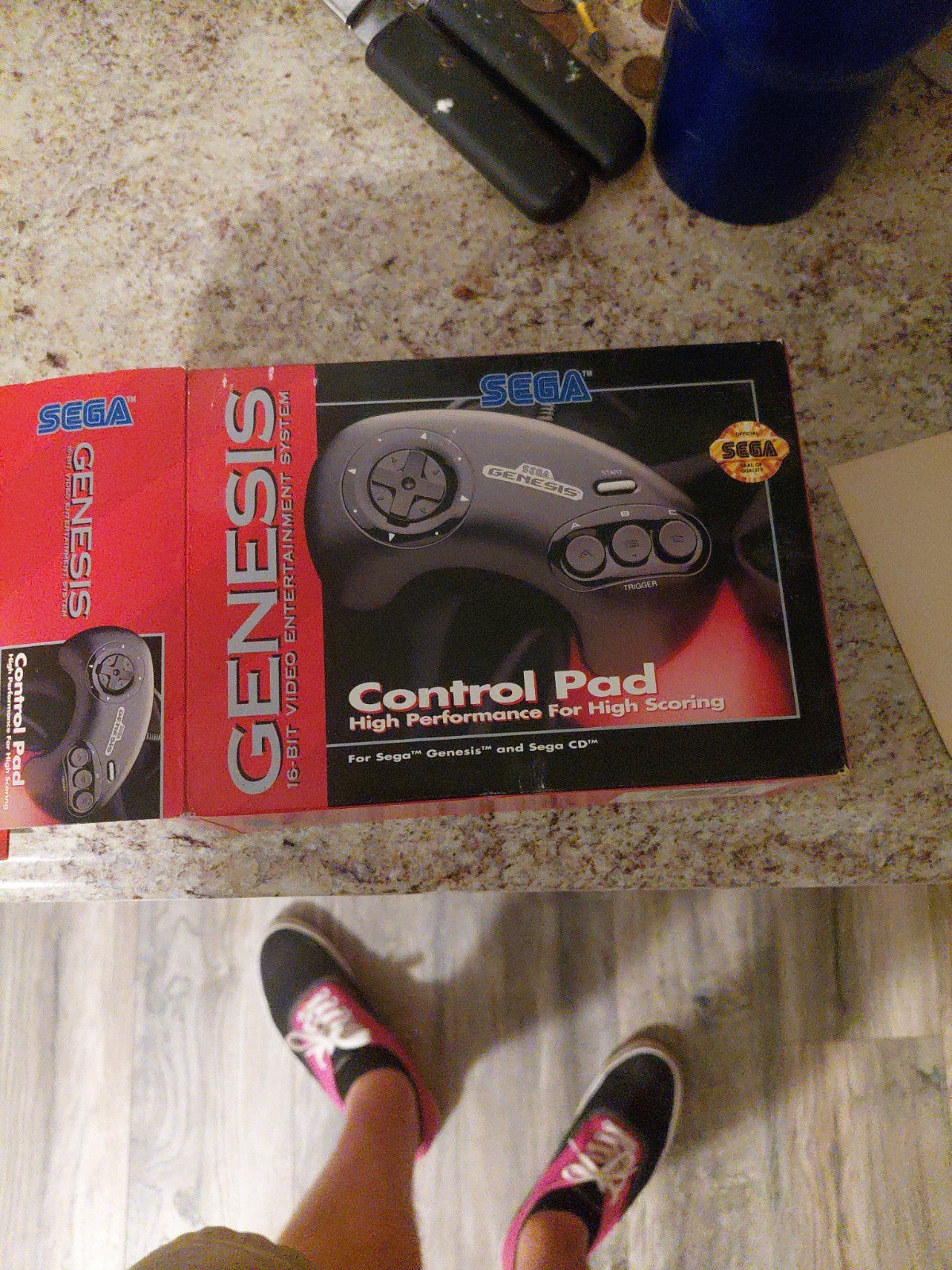 Sega Genesis Control Pad 1650 Controller Black With Box NOS #ss Sega Genesis Control Pad 1650 Controller Black With Box NOS #ss