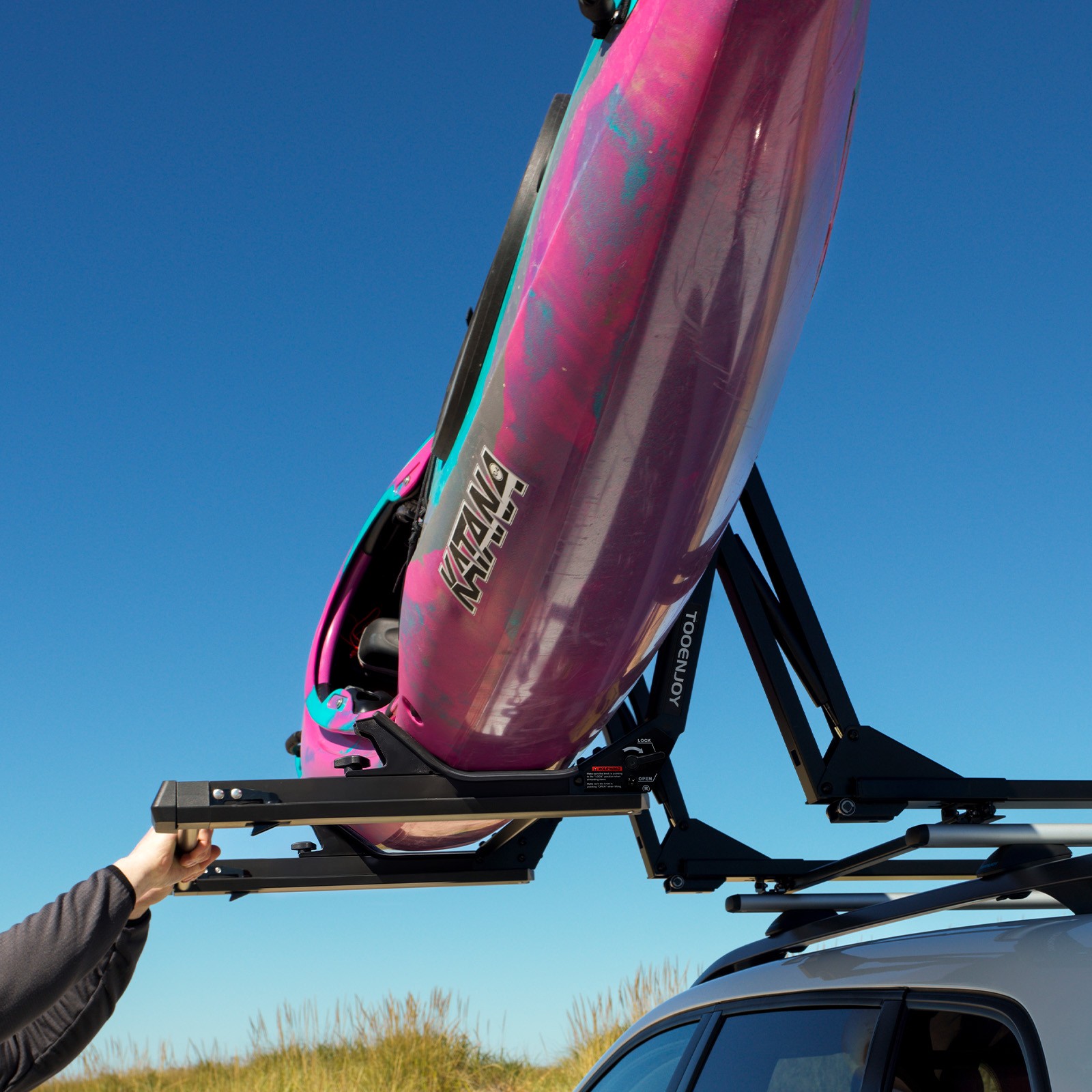 TOOENJOY Heavy-Duty Kayak Lift Assist Roof Rack, 100 LBS Capacity Kayak Canoe TOOENJOY Heavy-Duty Kayak Lift Assist Roof Rack, 100 LBS Capacity Kayak Canoe