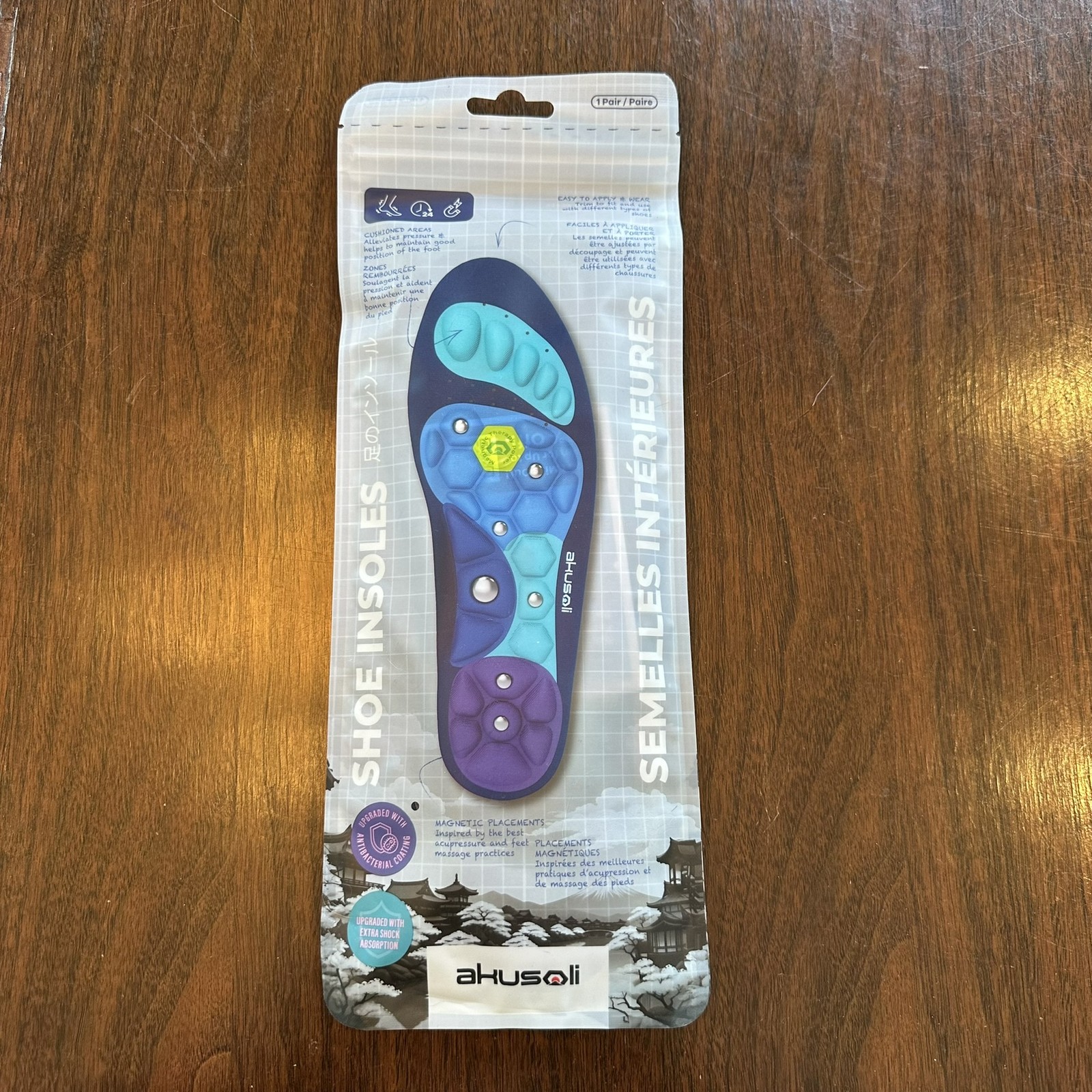 Akusoli Shoe Insoles Extra Magnets Antibacterial Coating Shock Absorption 1 Pair Akusoli Shoe Insoles Extra Magnets Antibacterial Coating Shock Absorption 1 Pair