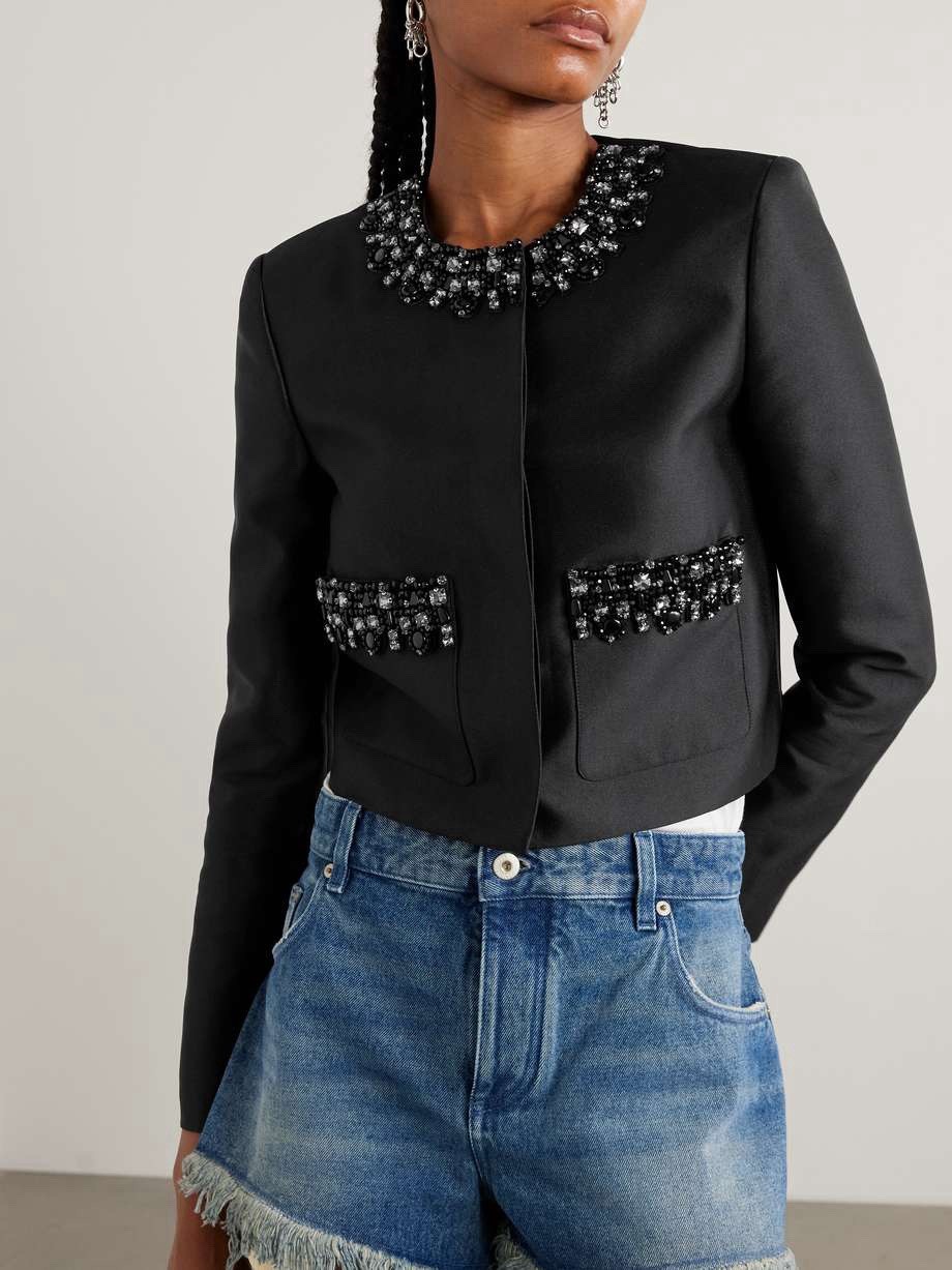 Self Portrait TAFFETA EMBELLISHED TRIM JACKET $675 Size US 8 Self Portrait TAFFETA EMBELLISHED TRIM JACKET $675 Size US 8