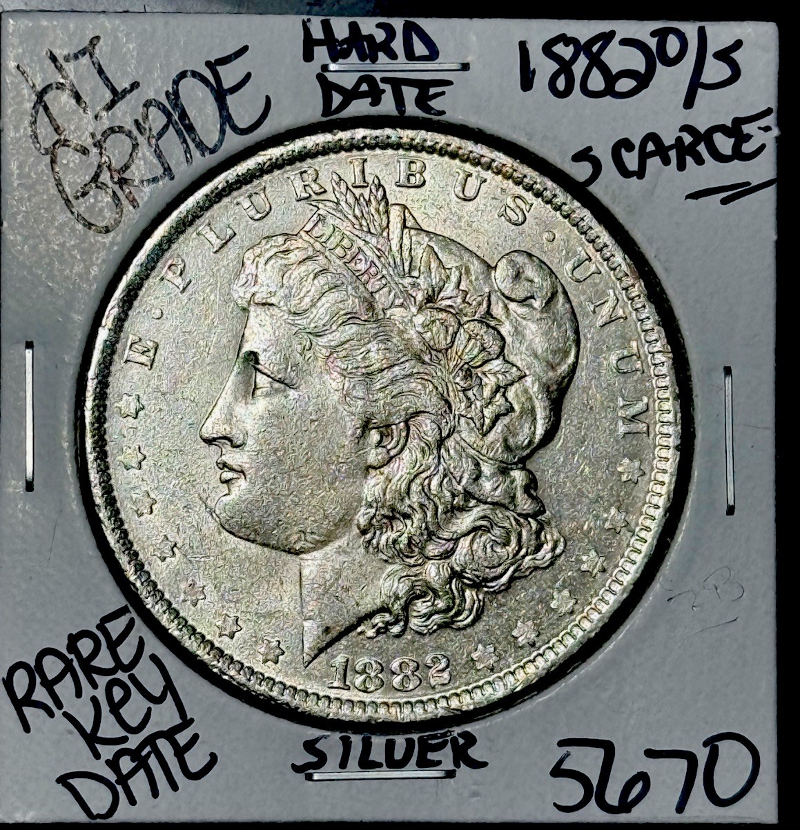 1882 O/S MORGAN DOLLAR $1 Gem 💎 Uncirculated MS+++ *Scarce *RARE KEY DATE VAM 4 1882 O/S MORGAN DOLLAR $1 Gem 💎 Uncirculated MS+++ *Scarce *RARE KEY DATE VAM 4