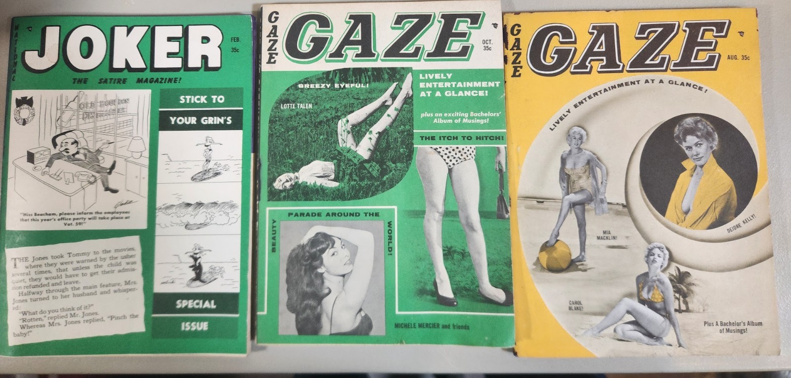 JOKER GAZE 3 PIN UP Magazines Bill Ward and Dan DeCarlo