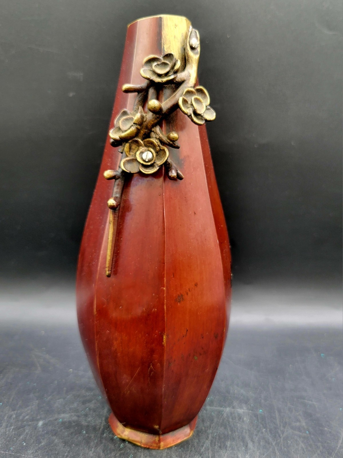 Antique 19th C Japanese Meiji Bronze Mixed Metal Vase Flowers. Bamboo Long Antique 19th C Japanese Meiji Bronze Mixed Metal Vase Flowers. Bamboo Long